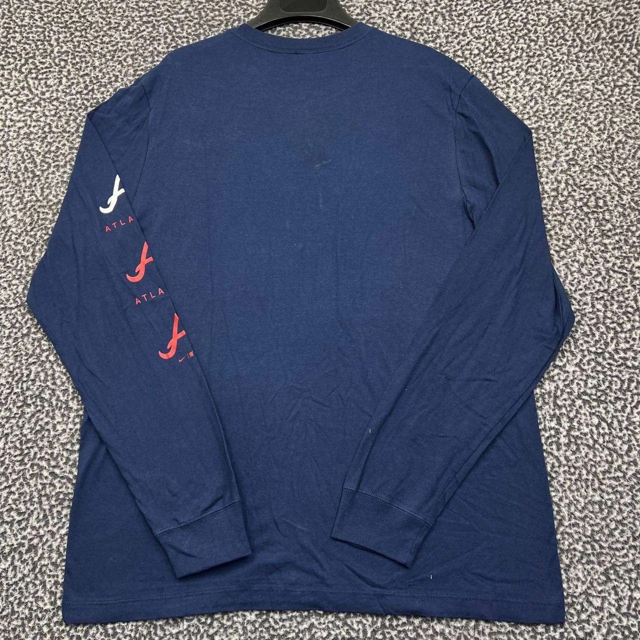Nike Nike Shirt Men Blue Atlanta Braves MLB Crew Neck Cotton L Size US L / EU 52-54 / 3 - 2 Thumbnail