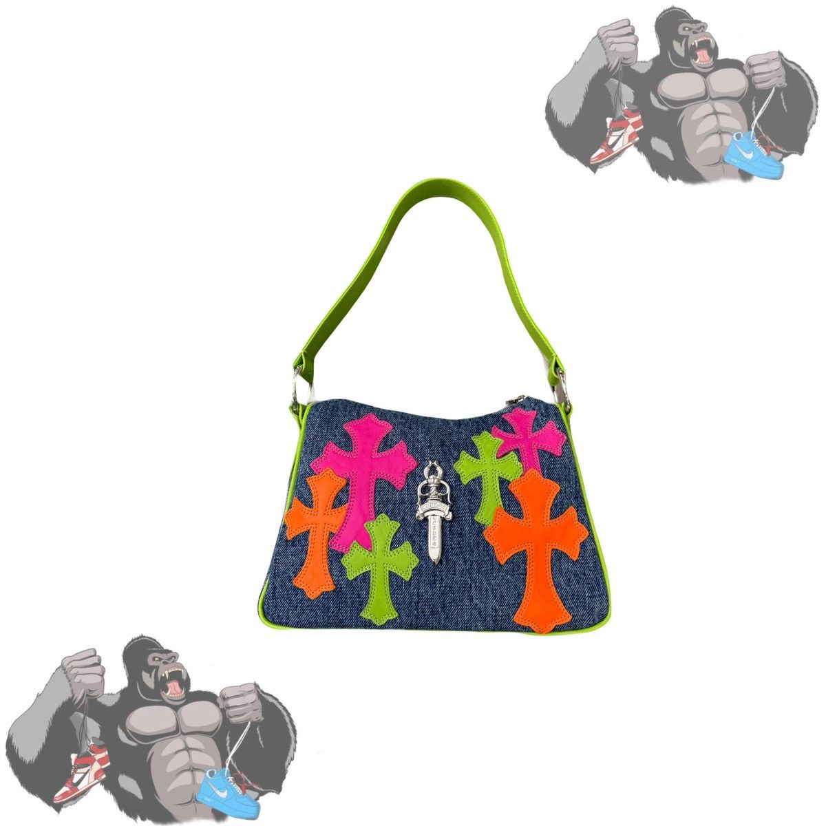 Chrome Hearts Chrome Hearts Denim Cross Patch Chicken Nugget Bag Size ONE SIZE - 1 Thumbnail