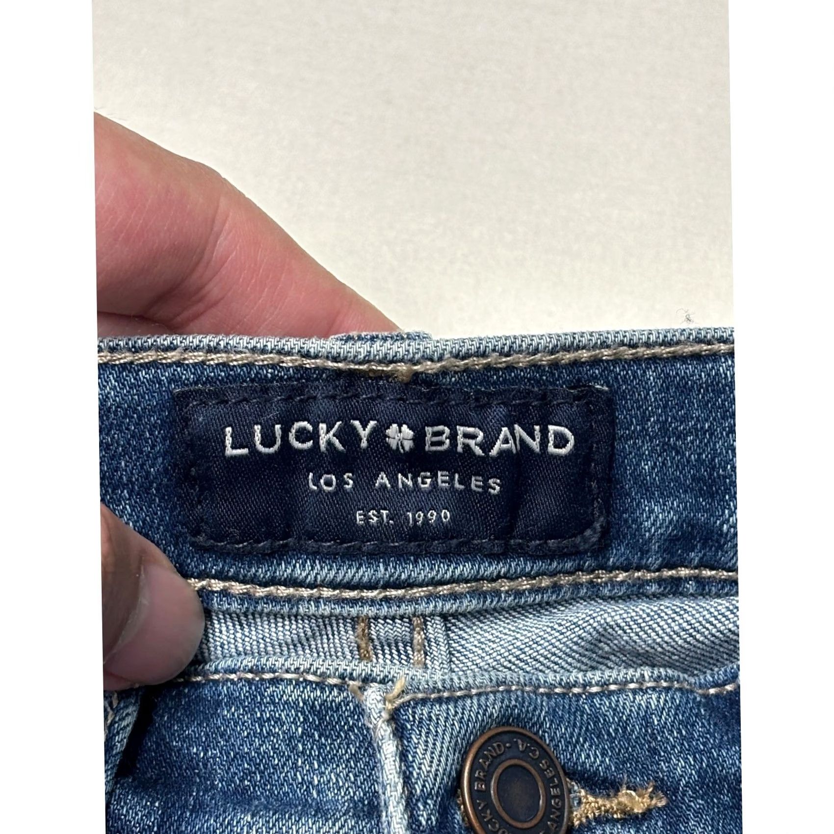 Lucky Brand NWT Lucky Brand Ava Mid Rise Skinny Ankle Jeans Blue Frayed Hem Womens 4/27 L26 Size 27" / US 4 / IT 40 - 3 Thumbnail