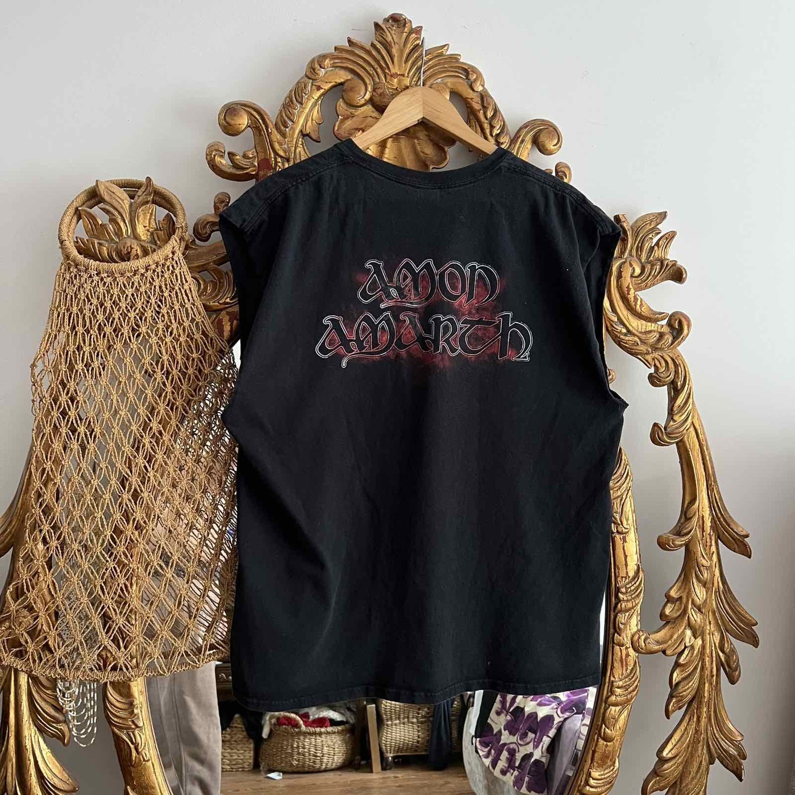 Band Tees × Vintage VINTAGE AMON AMARTH BLACK BAND TEE T-SHIRT Size US XL / EU 56 / 4 - 2 Thumbnail