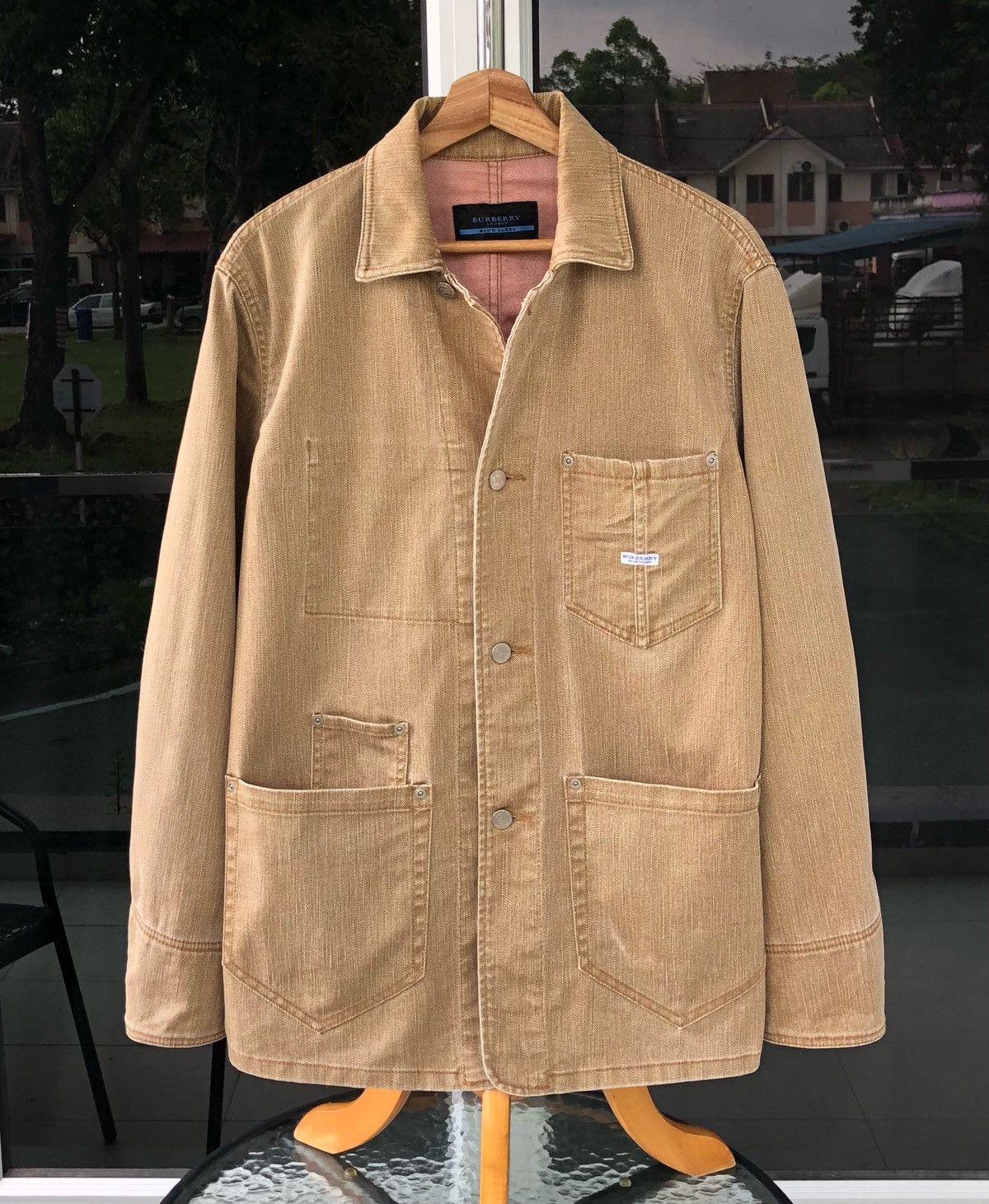 image of Burberry London Blue Label Mens Chore Jacket in Brown (Size Medium)