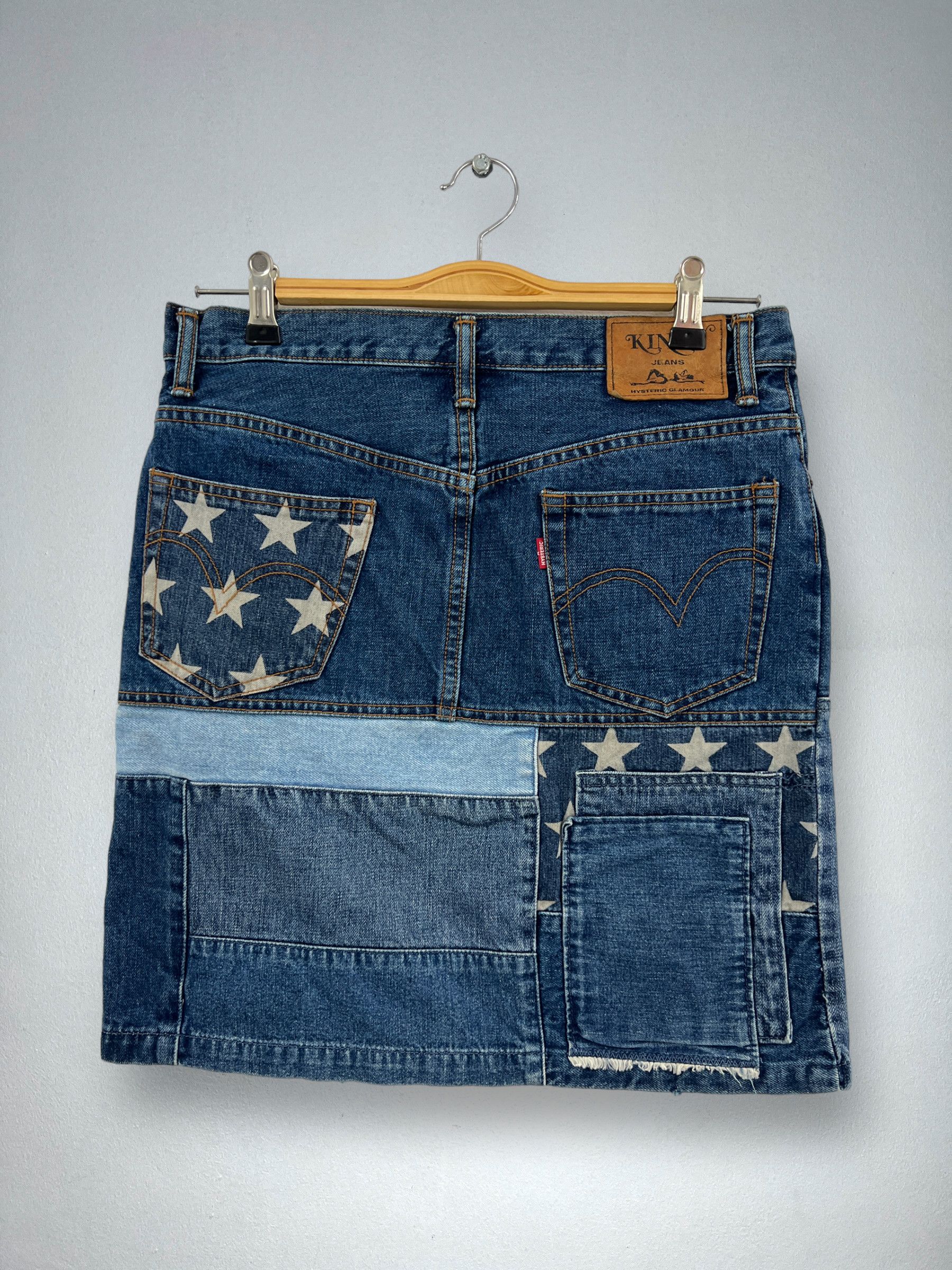 Hysteric Glamour Kinky Jeans HYSTERIC GLAMOUR Patchwork Mini Skirt GTMPT720 Size 31" - 1 Thumbnail
