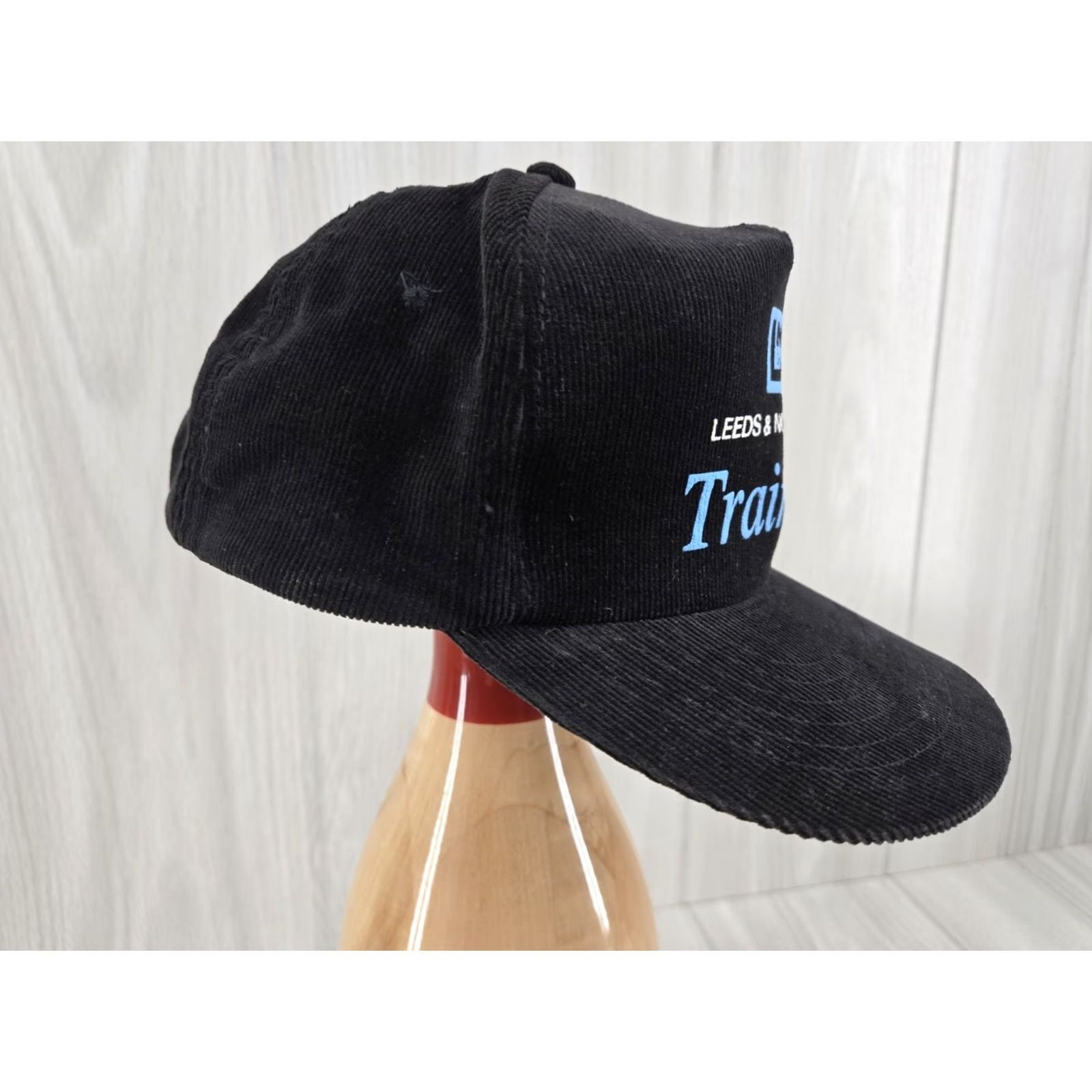 Vintage VINTAGE Leeds Northrup Trucker Hat Snapback Cap Black Cordury Mens Adjustable Cotton Polyester 80s Logo Patch Size ONE SIZE - 5 Thumbnail