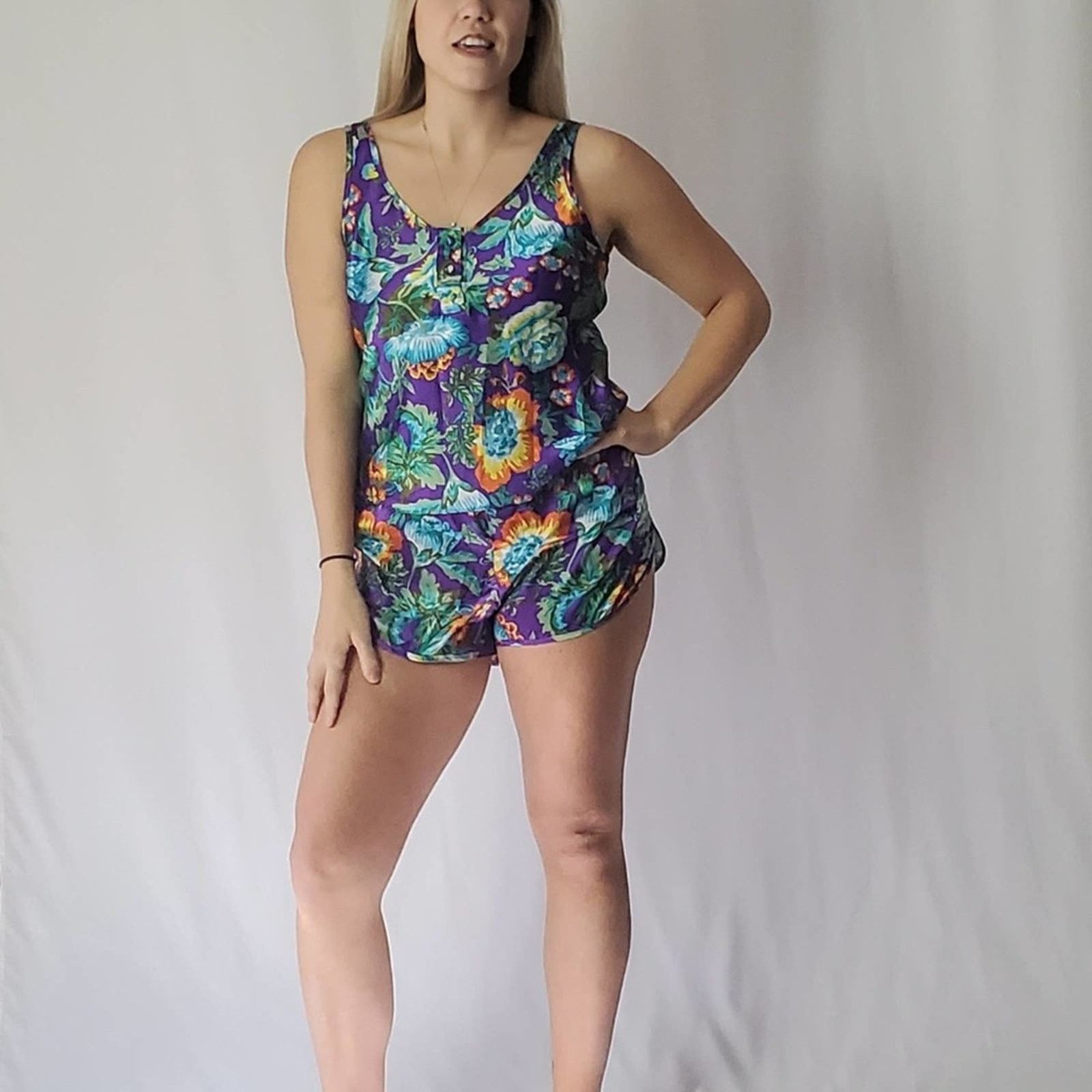 Victoria's Secret VS Gold Label Satin Floral Lingerie Sleep Set Size 27" / US 4 / IT 40 - 5 Thumbnail
