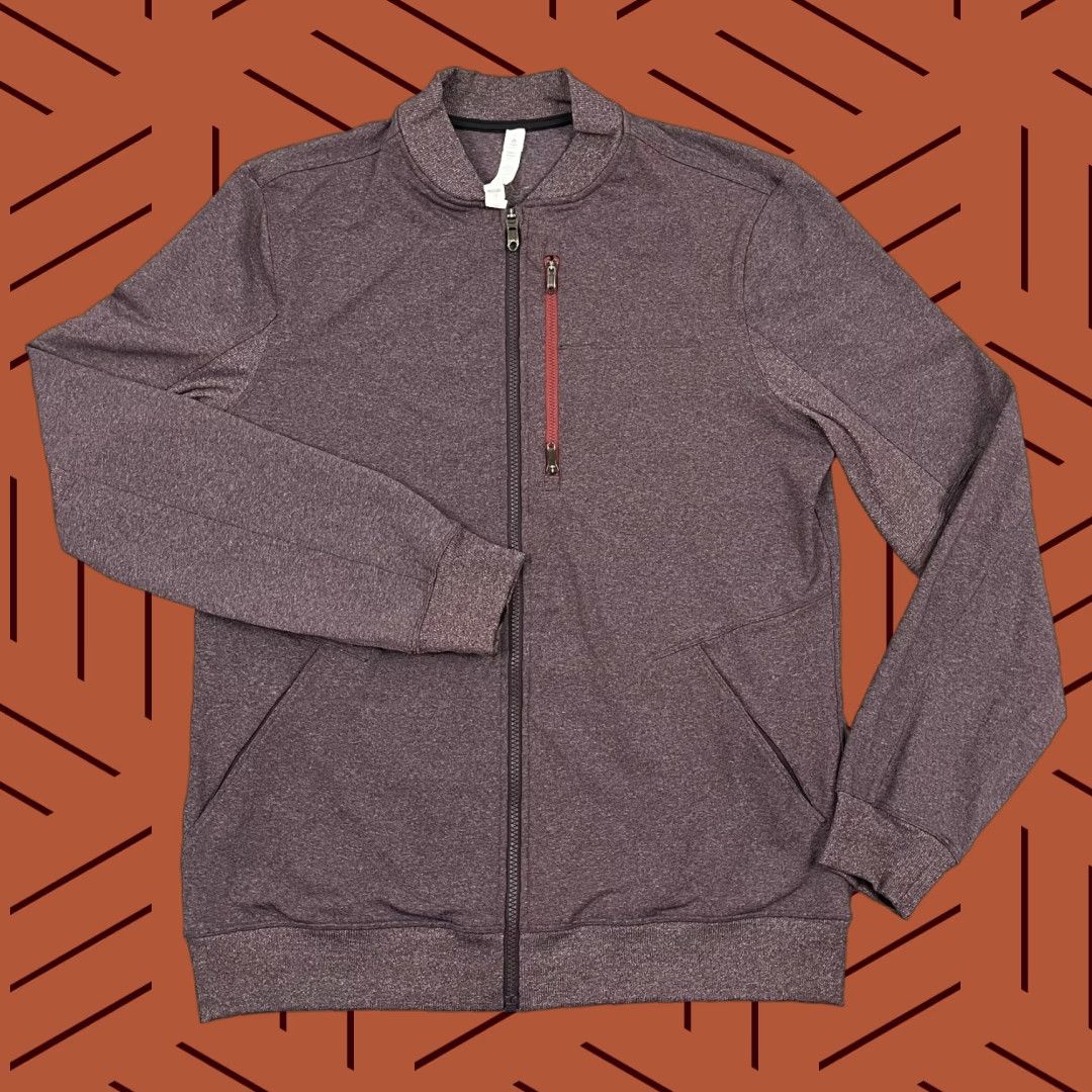 Lululemon Lululemon Jacket Mens L Heather Black Cherry Full Zip - Regular, Lightweight, Breathable, Pockets, Stand-Up Collar, Activewear, Pre Owned, Black Size US L / EU 52-54 / 3 - 1 Thumbnail