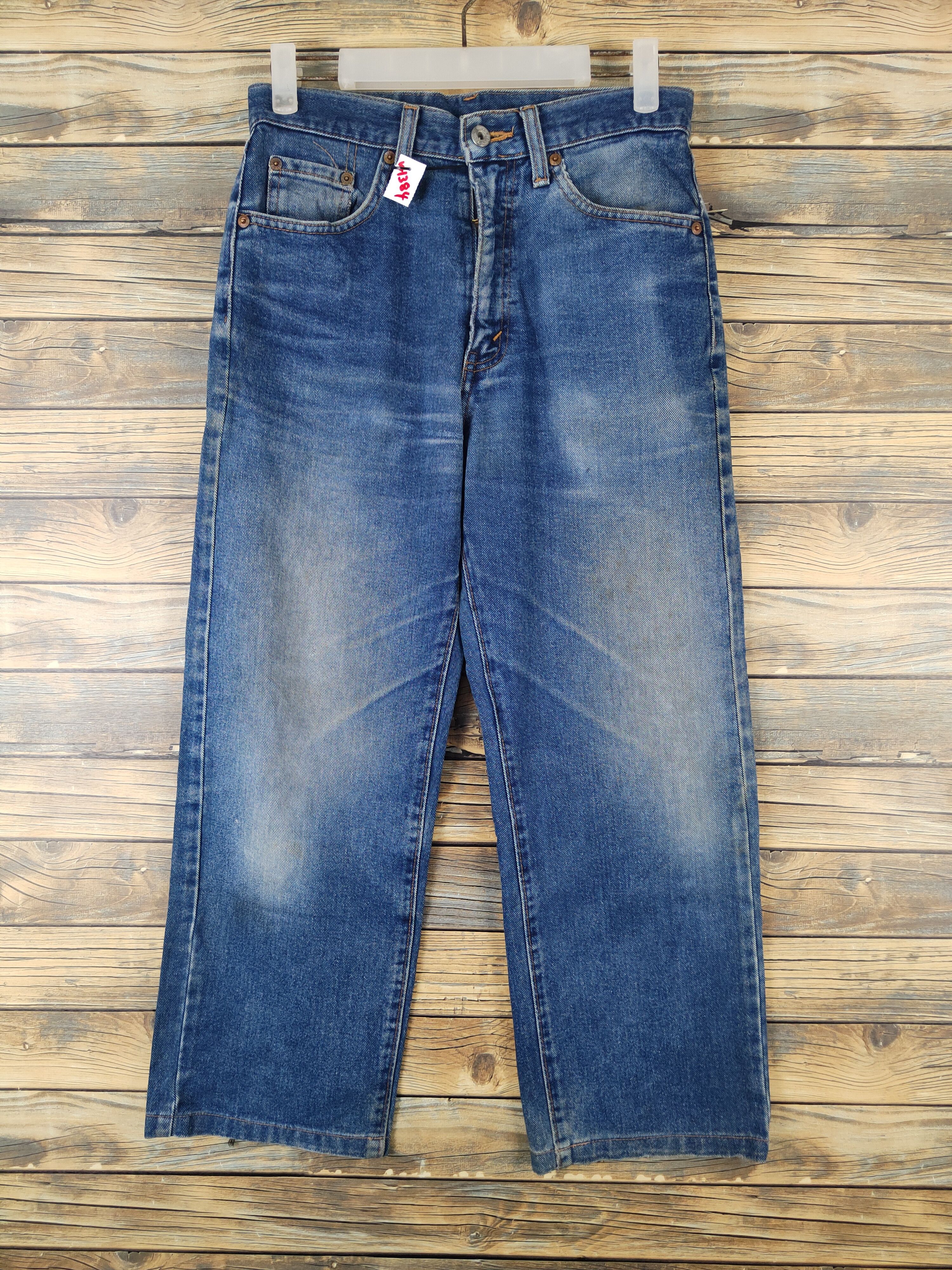 Vintage Bobson vintage Blue Distressed Ripped Jeans #W1384 Size US 28 / EU 44 - 1 Thumbnail