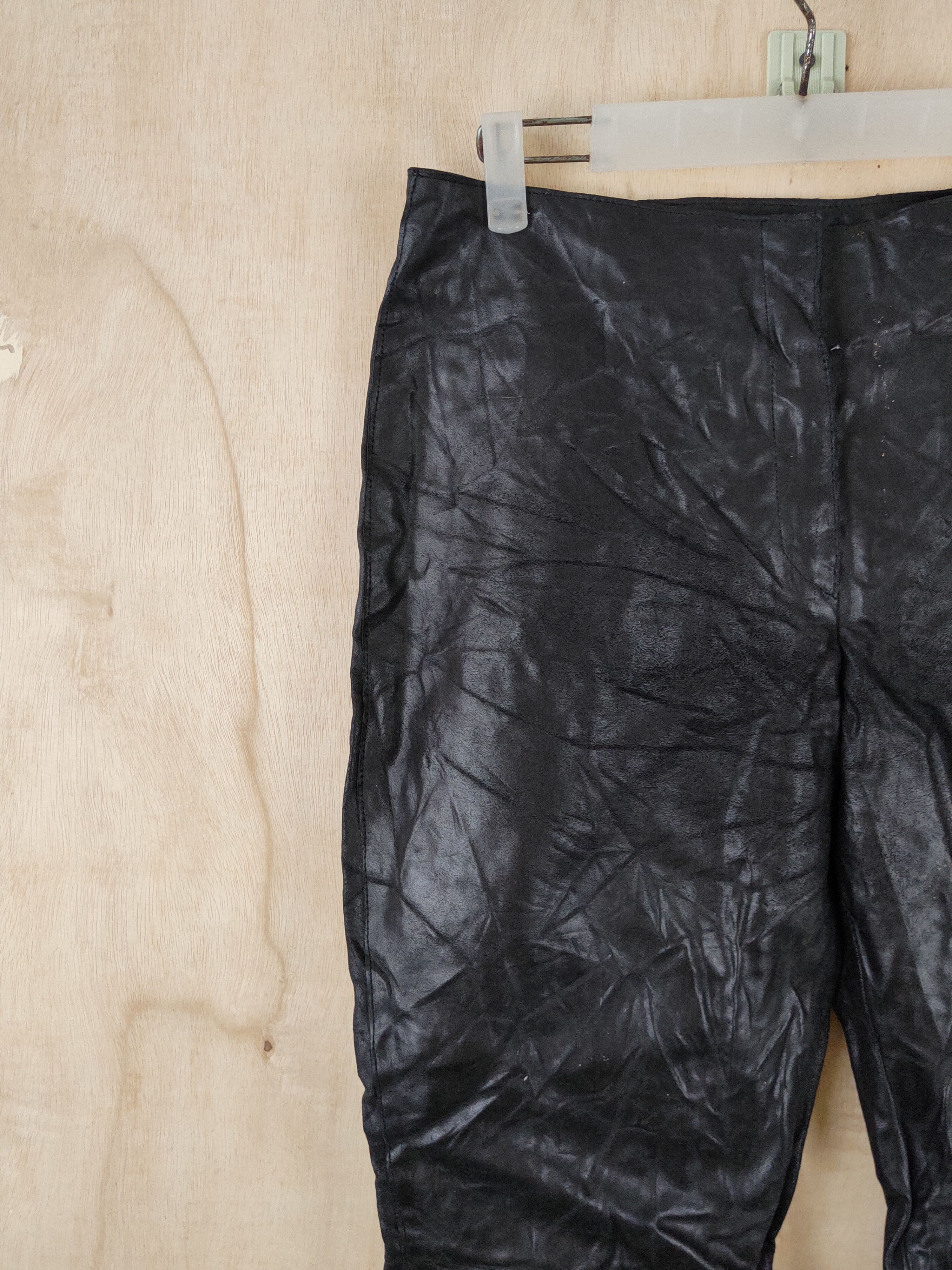Vintage DL Vintage France Black Leather Pants #S2521 Size US 30 / EU 46 - 3 Thumbnail