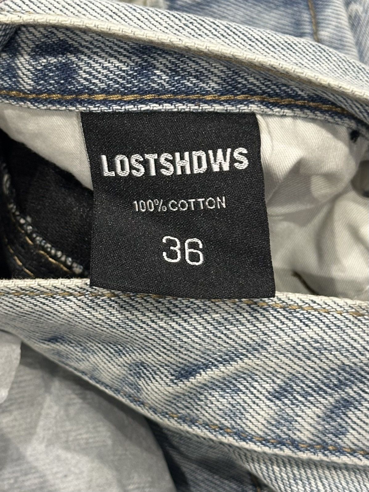 LOSTSHDWS Lost Shdws Embossed denim blue jeans Size US 36 / EU 52 - 2 Thumbnail