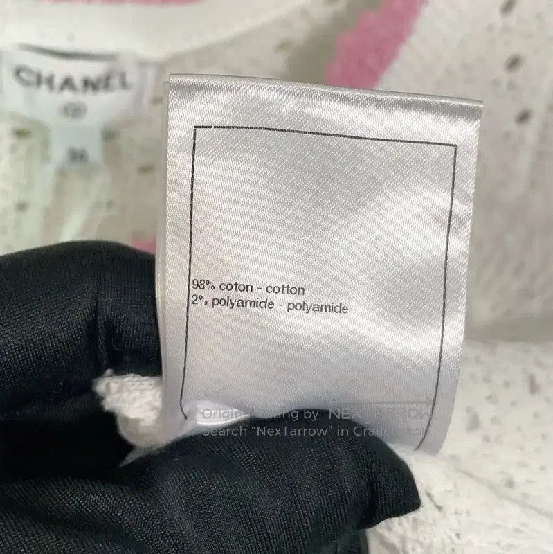 Chanel Chanel Summer White Cotton Vest with Pink Trim . Size S / US 4 / IT 40 - 9 Thumbnail