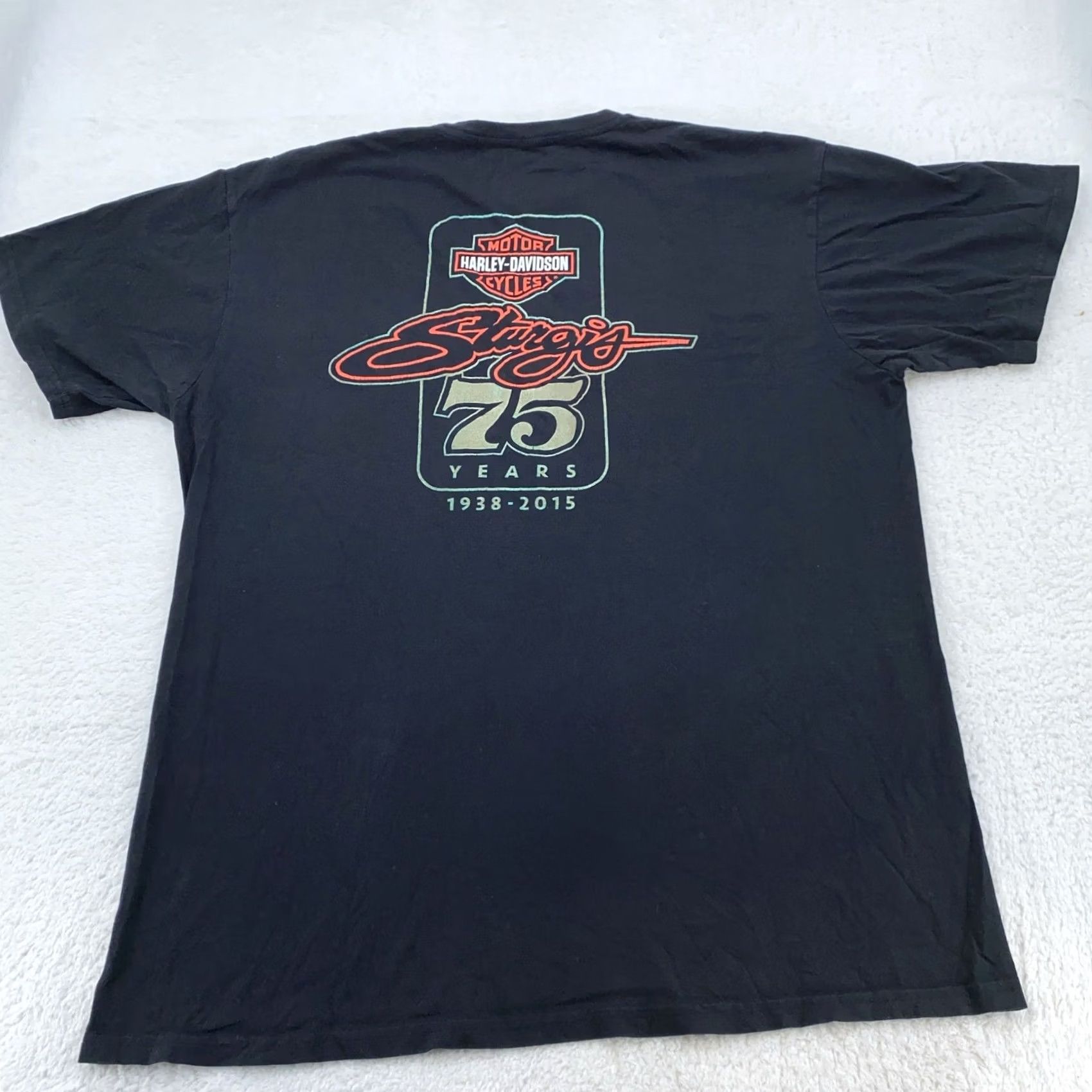 Harley Davidson Harley-Davidson Shirt Mens L Black Graphic Print 75th Anniversary Sturgis 2015 Tee Size US L / EU 52-54 / 3 - 4 Thumbnail