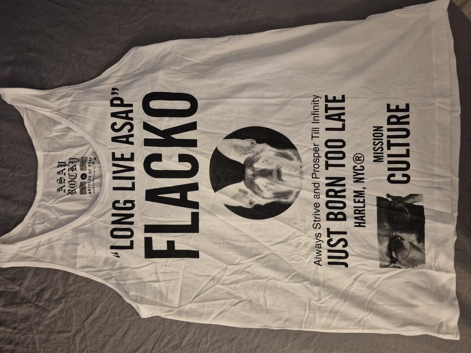 A$AP Rocky A$AP Rocky White Tank Tee Size XL "Long Live A$AP" Size US XL / EU 56 / 4 - 1 Thumbnail