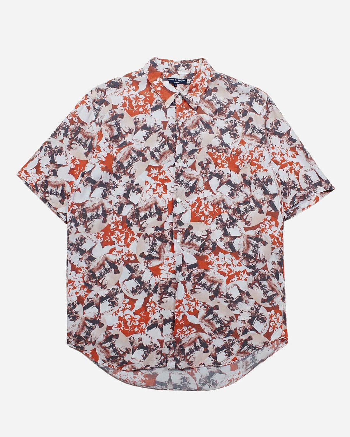 image of Cdg Cdg Cdg x Comme Des Garcons Homme Hawaii Shirt in Khaki Hawaiian Print, Men's (Size 2XL)