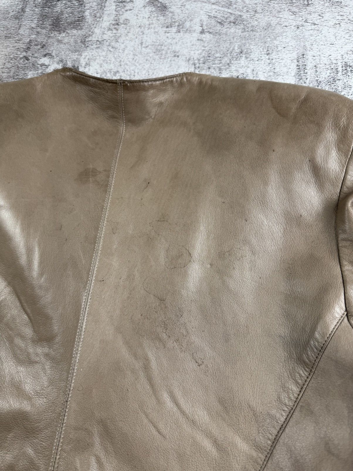 Claude Montana CLAUDE MONTANA VEST AGNEAU PLONGE 80S LEATHER COAT JACKET Size XL / US 12-14 / IT 48-50 - 22 Thumbnail