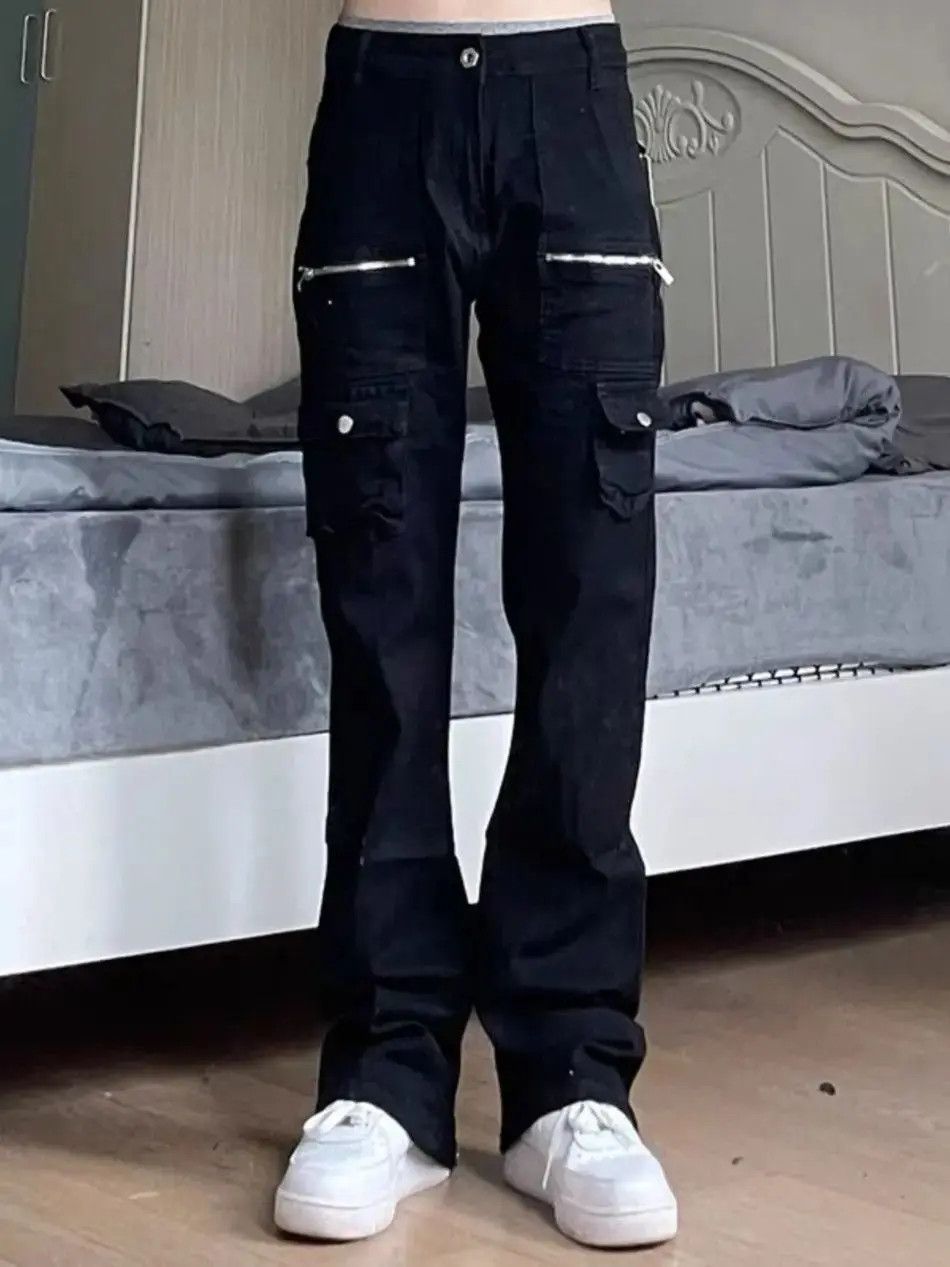 Japanese Brand Straight micro flared zipper split casual jeans Size US 30 / EU 46 - 3 Thumbnail
