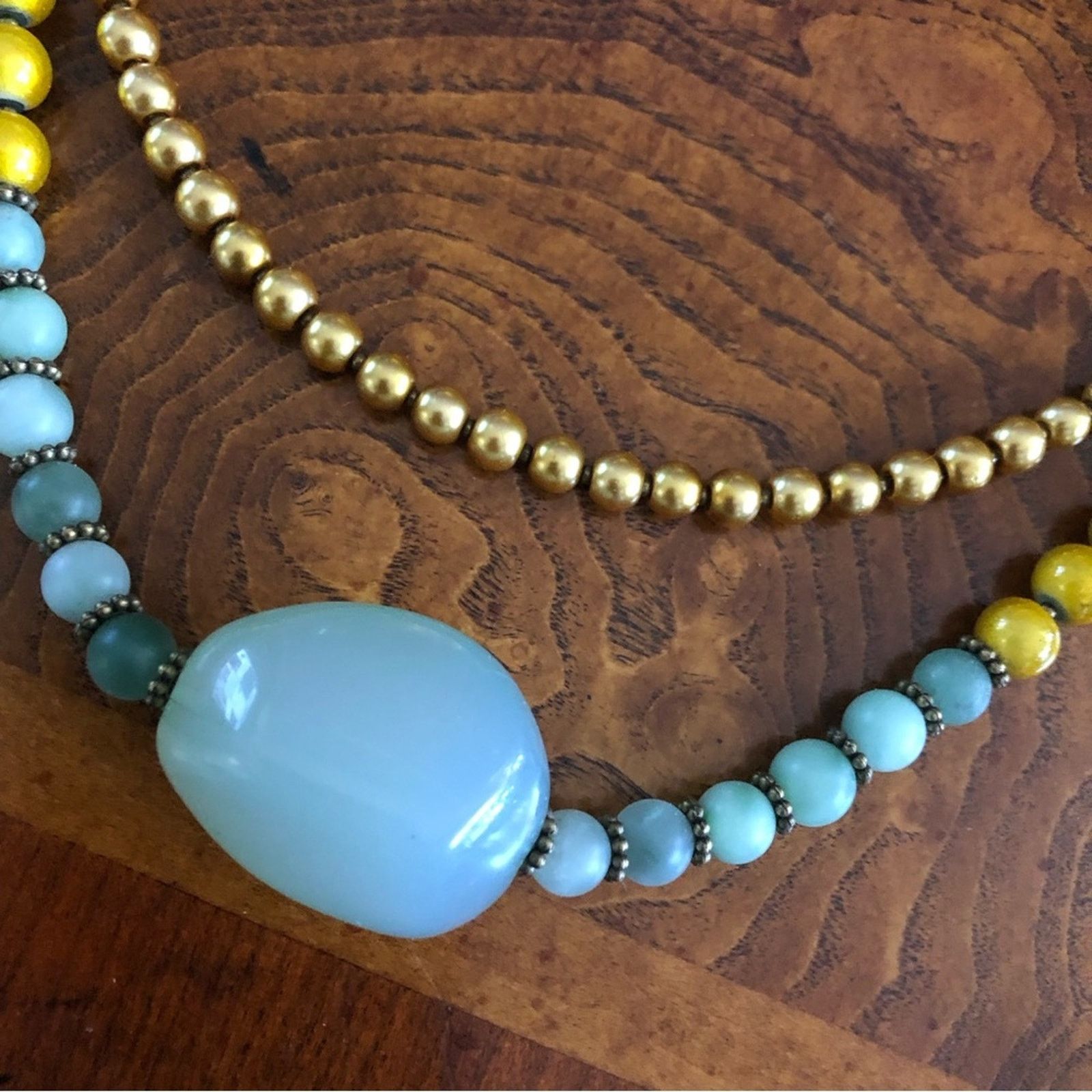 Handmade Handcrafted repurpose double strand mixed bead Pearl necklac Size ONE SIZE - 9 Thumbnail