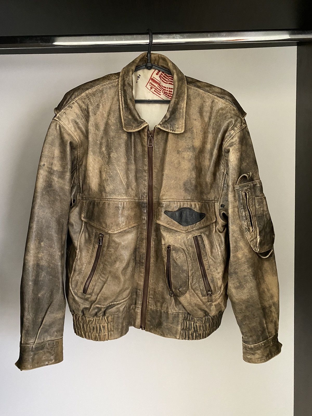 Japanese Brand × Vintage Vintage Leather Bomber Jacket Like Avirex Size US S / EU 44-46 / 1 - 1 Thumbnail