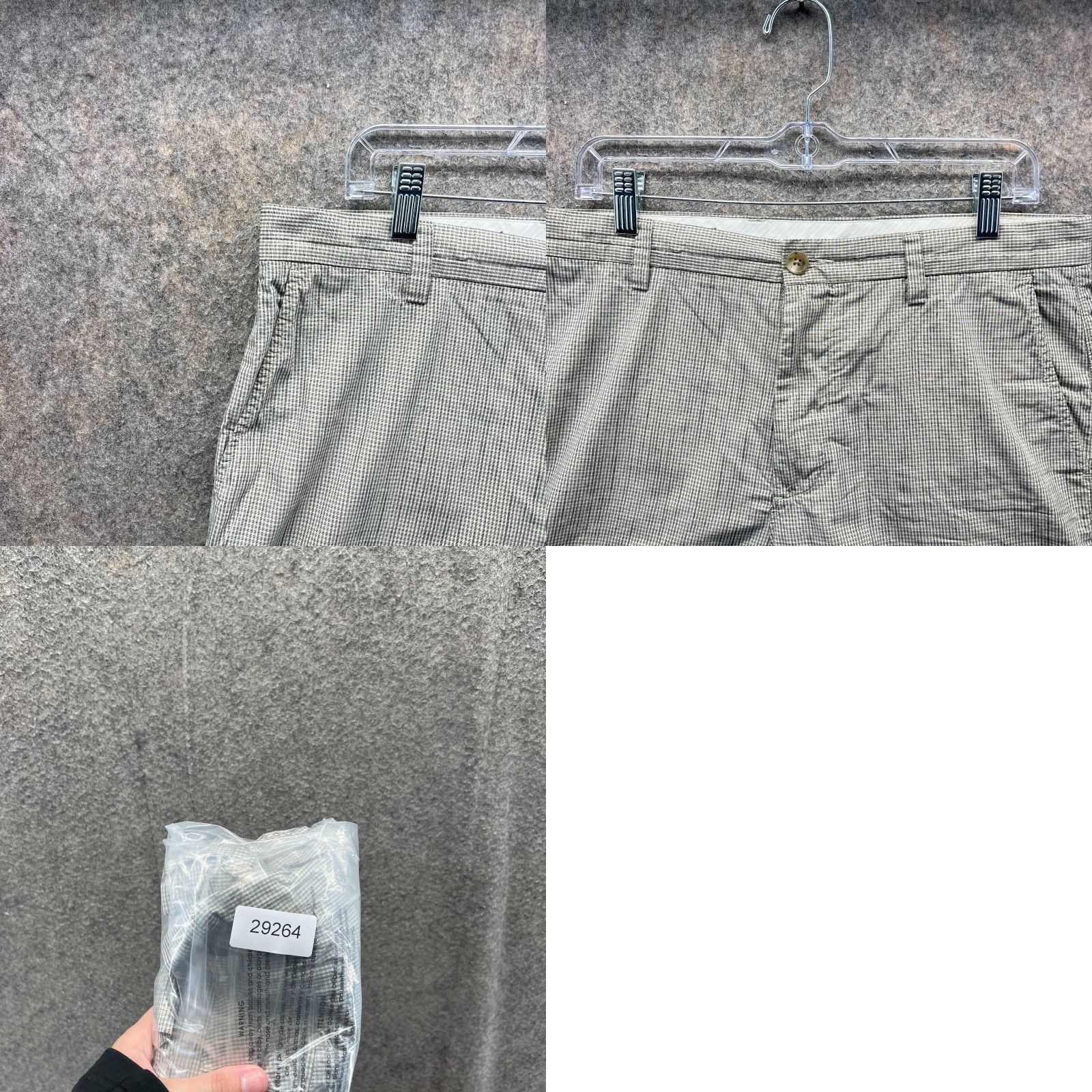 J.Crew Vintage J. Crew Shorts Mens 34 Gray Chino Flat Front Seersucker Cotton Preppy Straight Pocket Mens Shorts Slim Fit Casual Business Travel S23 Size US 34 / EU 50 - 8 Thumbnail