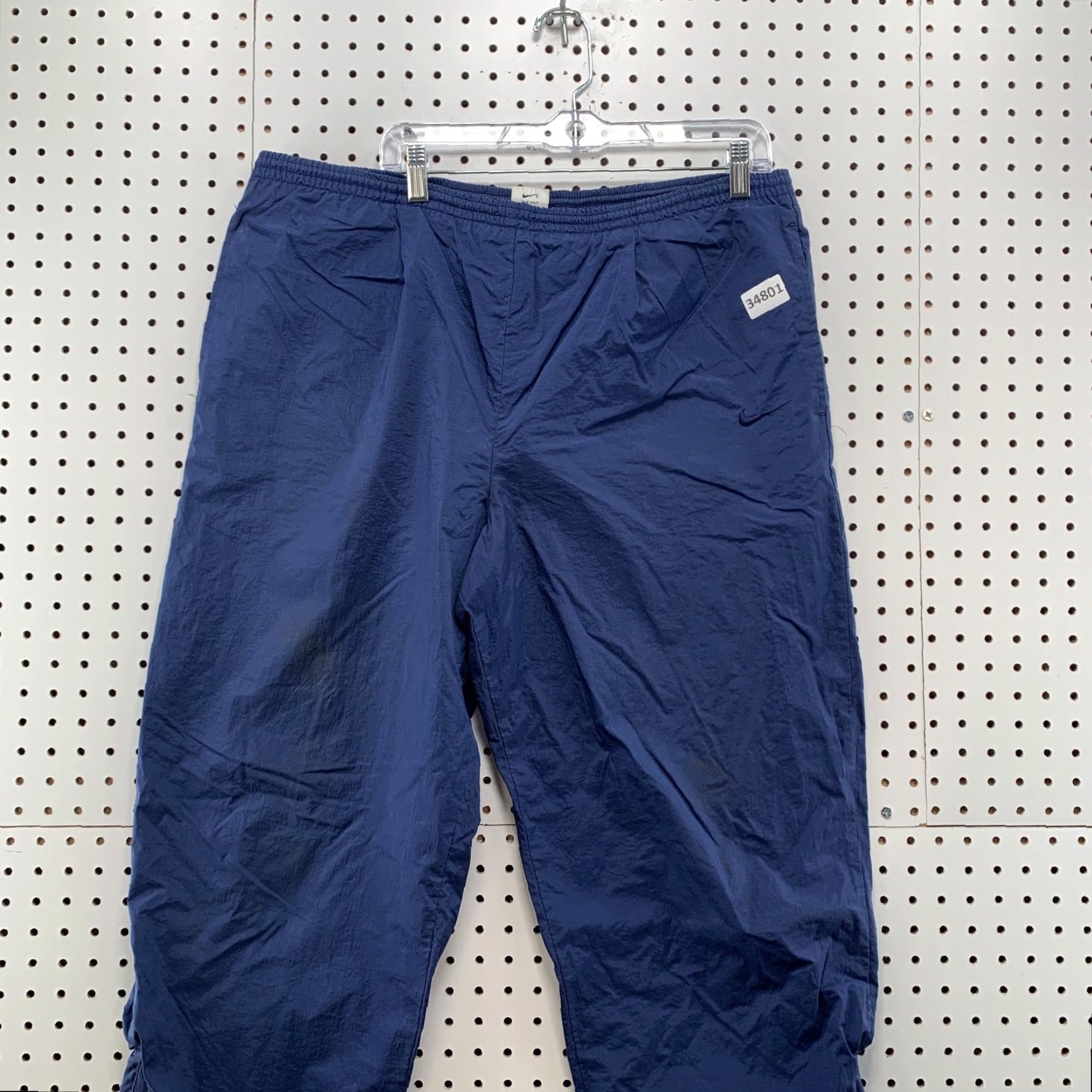 Nike VINTAGE Nike Windbreaker Pants Mens Large 38x31 Blue White Swoosh Lined 90s Size US 33 - 2 Thumbnail