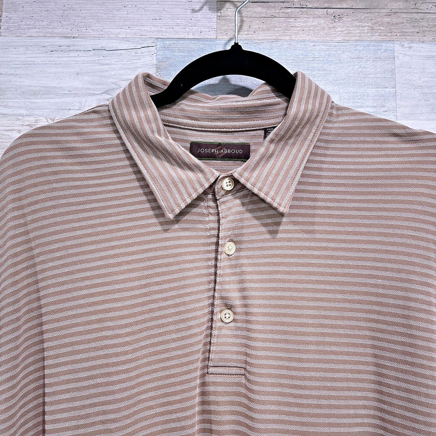 Joseph Abboud JOSEPH ABBOUD Pima Cotton Polo Shirt Taupe Brown Mens XL Size US XL / EU 56 / 4 - 2 Thumbnail