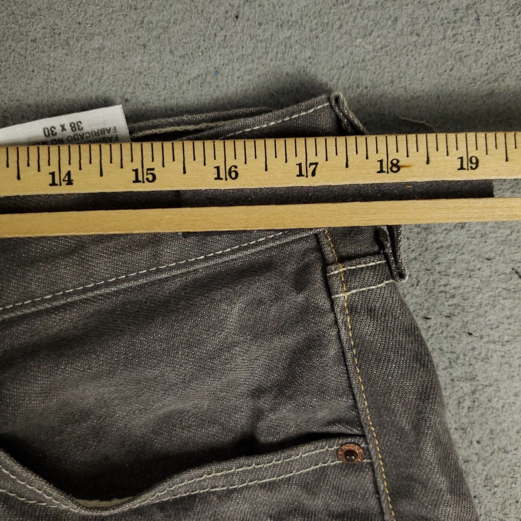 Levi's Levis 501 Jeans Mens Gray Straight Leg Size 38x28 Cotton Denim Pants Size US 38 / EU 54 - 4 Thumbnail