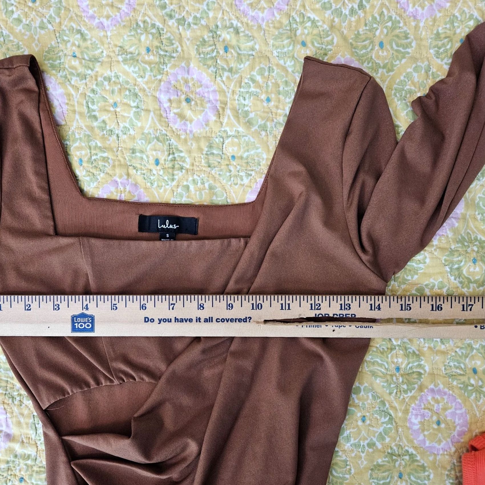 Lulus Lulus Women's Brown Squared Neck Long Sleeve Top S Shirt Top Regular Size S Brown Size S / US 4 / IT 40 - 6 Thumbnail