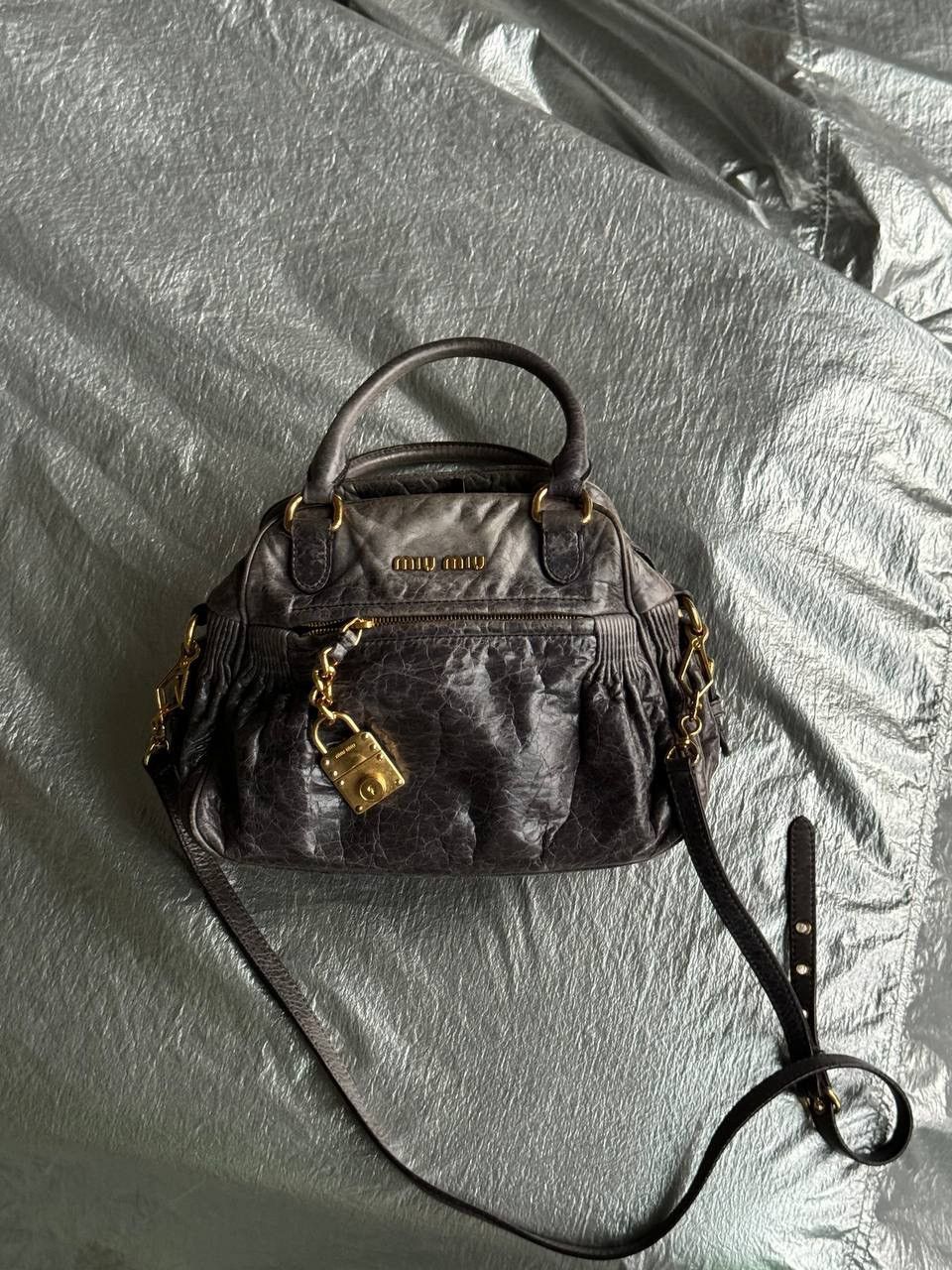 Leather × Miu Miu Leather bag Miu Miu y2k original casual luxury item Size ONE SIZE - 4 Thumbnail