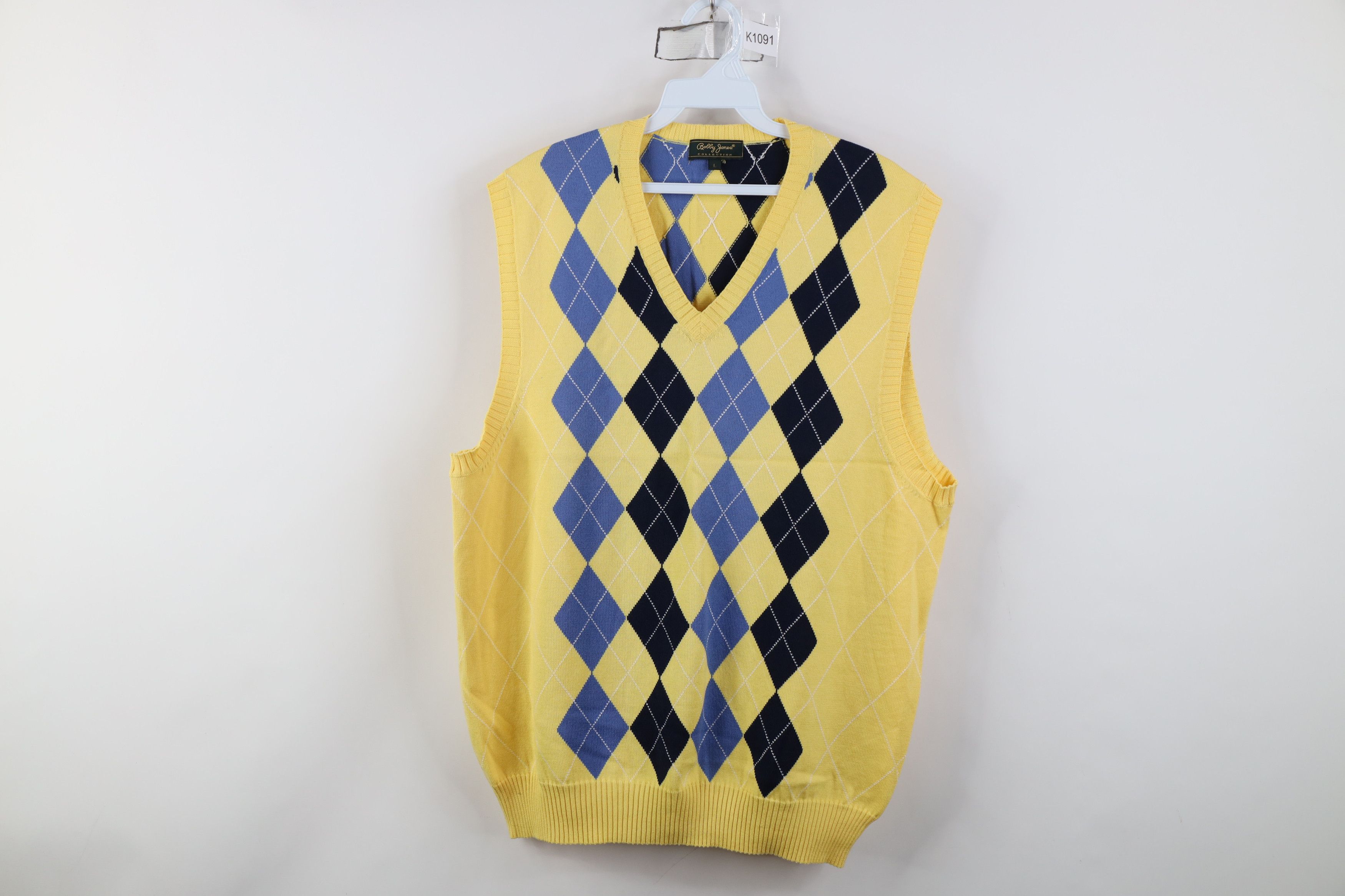 Vintage Vintage 90s Streetwear Cotton Knit V-Neck Sweater Vest Size US L / EU 52-54 / 3 - 1 Thumbnail