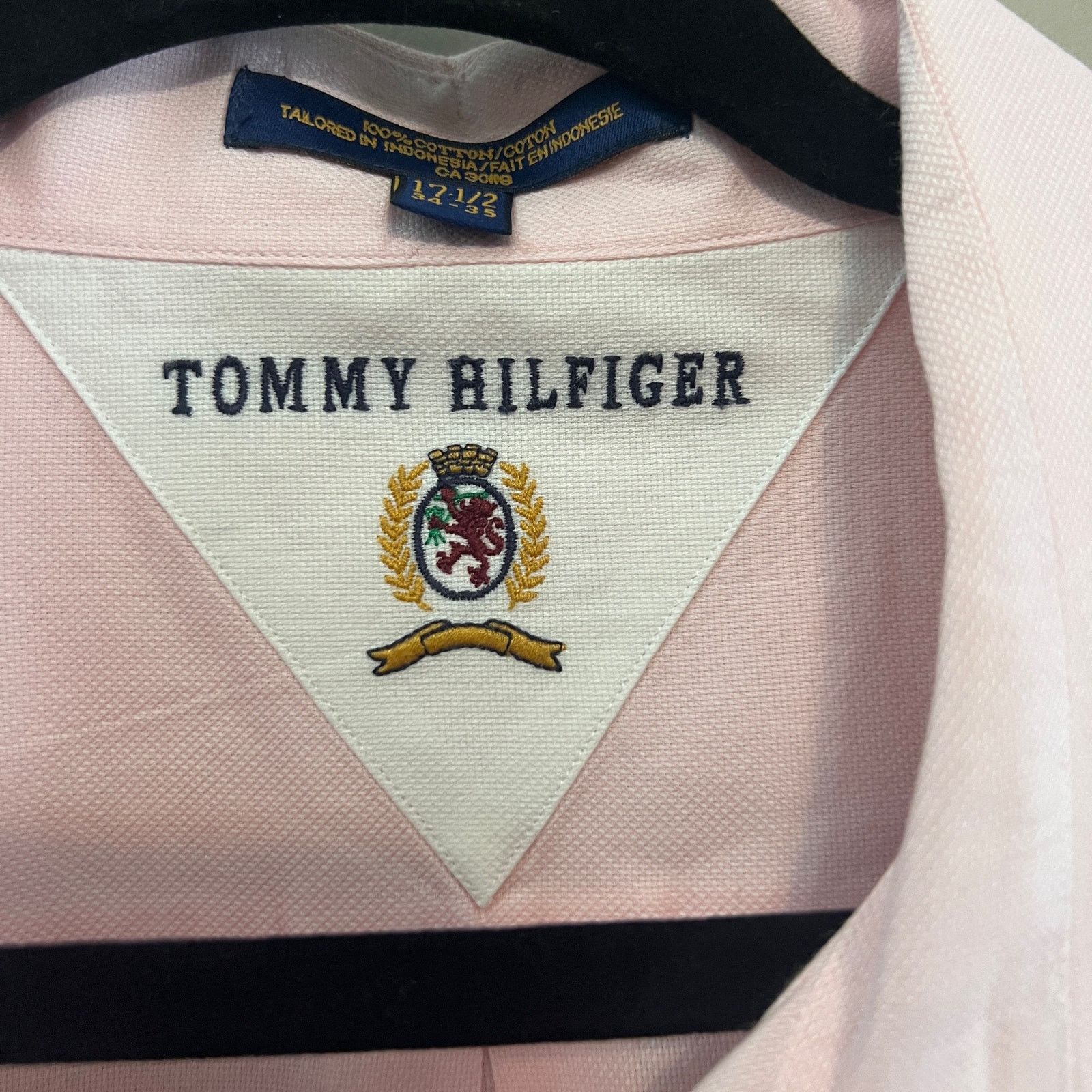 Tommy Hilfiger Vintage Tommy Hilfiger Pink Button Down Shirt 17.5/34-35 Size US XL / EU 56 / 4 - 5 Thumbnail