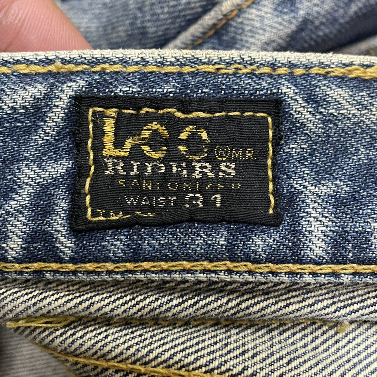Lee 🔥Vintage Lee Riders Washed Ripped Distress Selvedge Jeans Size US 31 - 18 Thumbnail