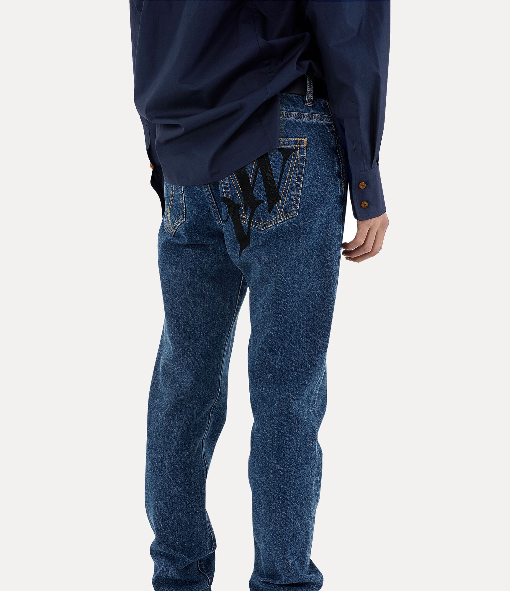 Vivienne Westwood VIVIENNE WESTWOOD tapered spray VW logo print jeans 32 Size US 32 / EU 48 - 4 Thumbnail