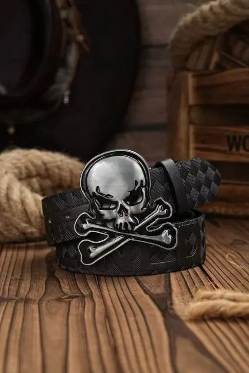 Leather Mitsuya x Ayami Skull alloy PU leather belt Size ONE SIZE - 4 Thumbnail