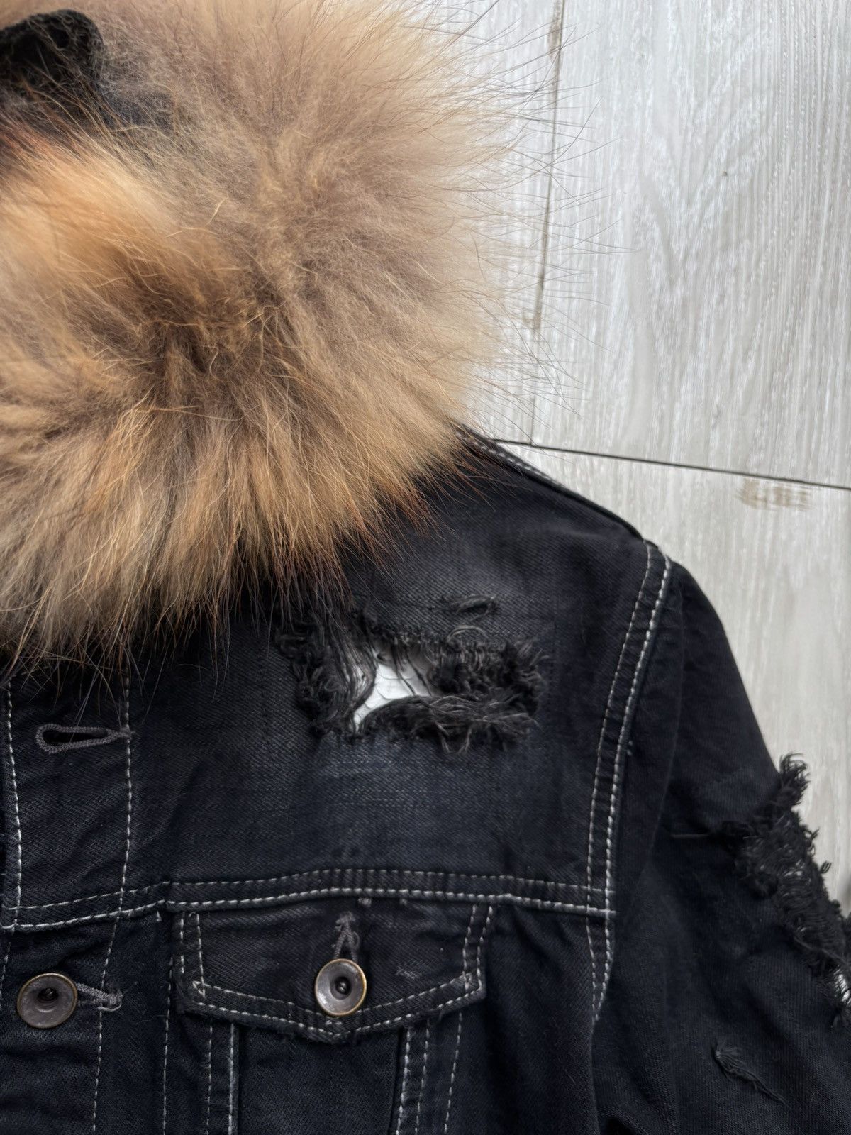GOSTAR DE FUGA FUGA mudwash fur denim jacket Size US S / EU 44-46 / 1 - 3 Thumbnail