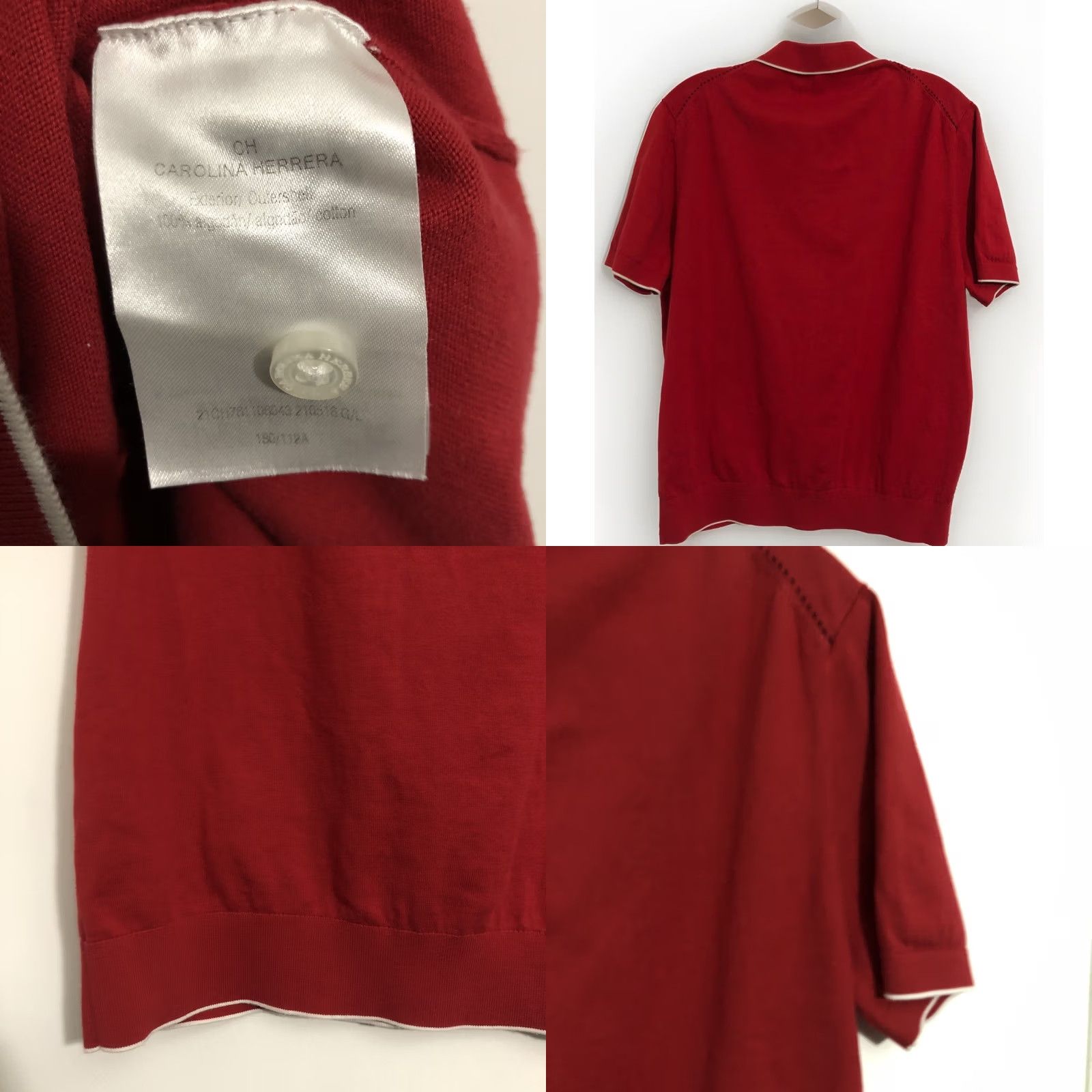 Carolina Herrera CH Carolina Herrera Red Polo Shirt Men L 100% Cotton Short Sleeve Shirt Polo Classic Casual Mens Size US L / EU 52-54 / 3 - 9 Thumbnail