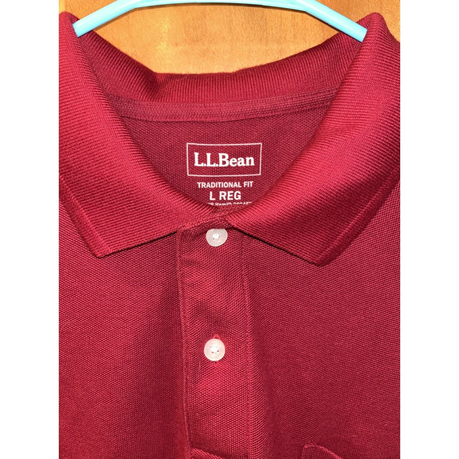 Vintage L.L. BEAN Mens Red Cotton Short Sleeve Polo Shirt Large Classic Outdoor Size US L / EU 52-54 / 3 - 3 Thumbnail