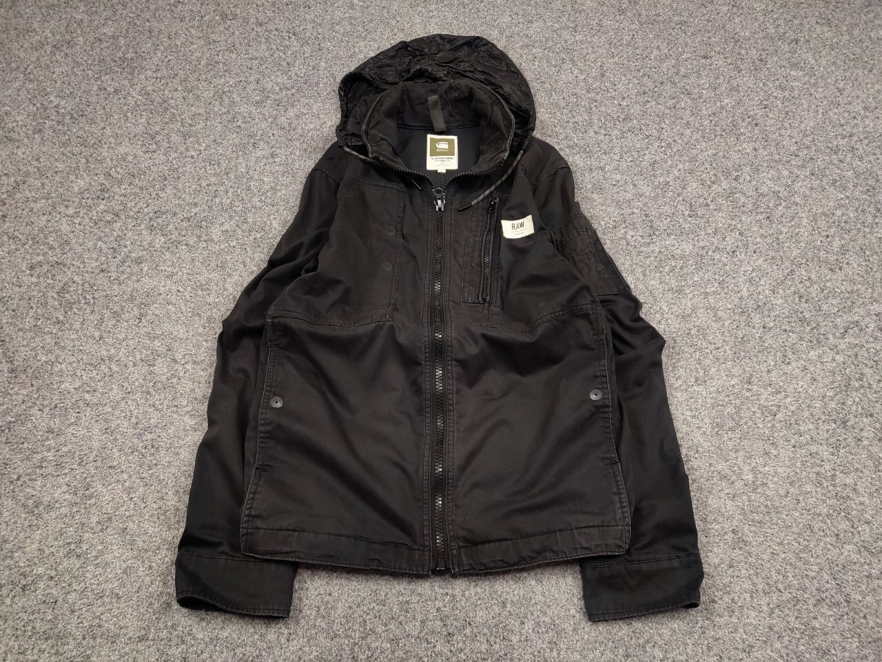 G-Star G Star Raw Powel Overshirt Black Pocket Zip Hooded Jacket Size US L / EU 52-54 / 3 - 2 Thumbnail