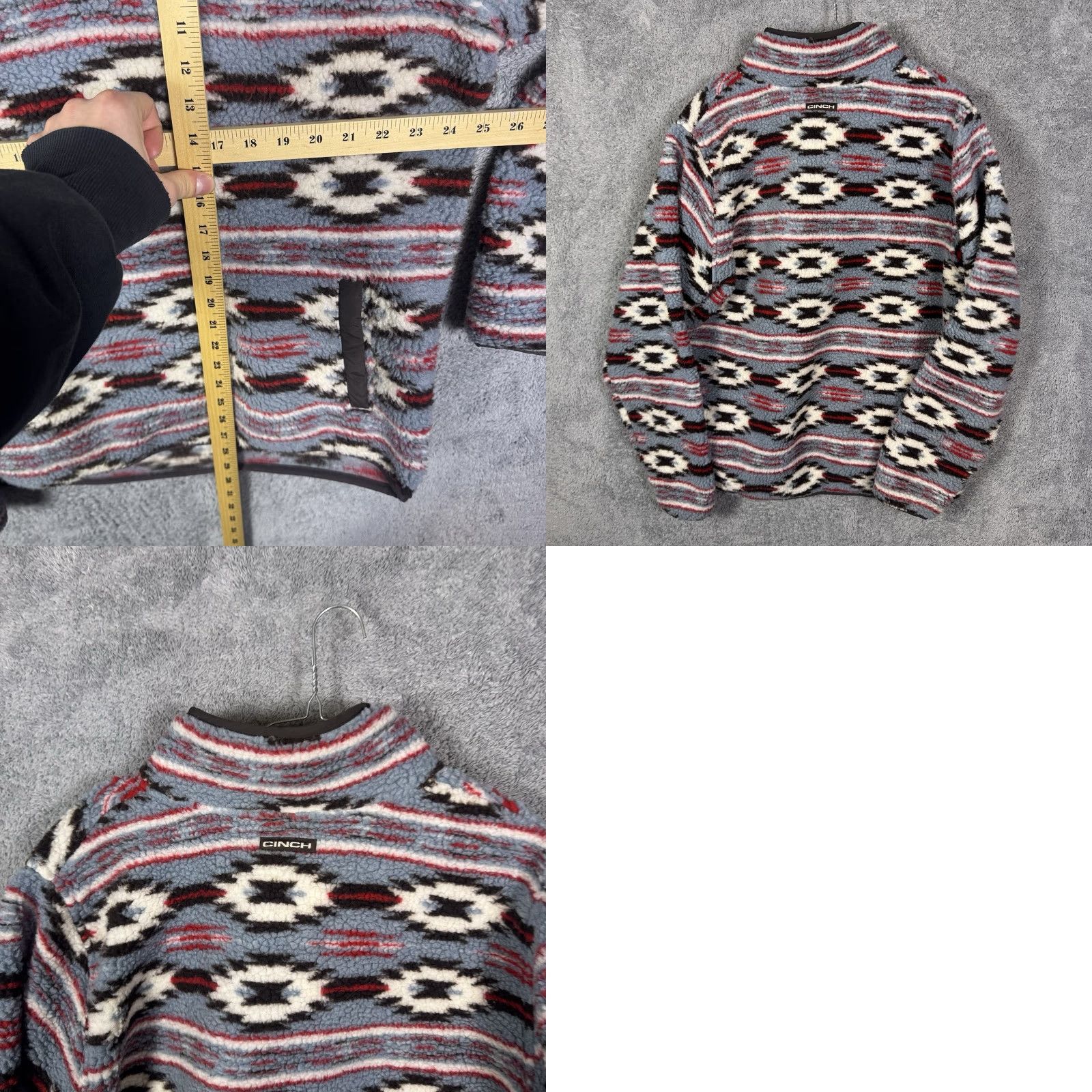 Vintage Cinch Jacket Womens 2XL Polar Fleece Aztec Snap T Pullover Western Jacket Shirt (Geometric) Mens? Size XXL / US 16-18 / IT 52-54 - 8 Thumbnail