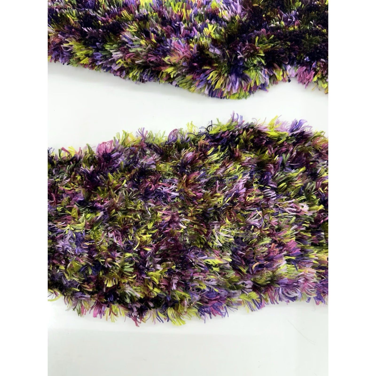 Vintage VINTAGE Cejon Accessories Womens Magic Scarf Rectangle Scarf 66 inches Green Purple 80s 90s Festival Fringe Womens Size ONE SIZE - 6 Thumbnail