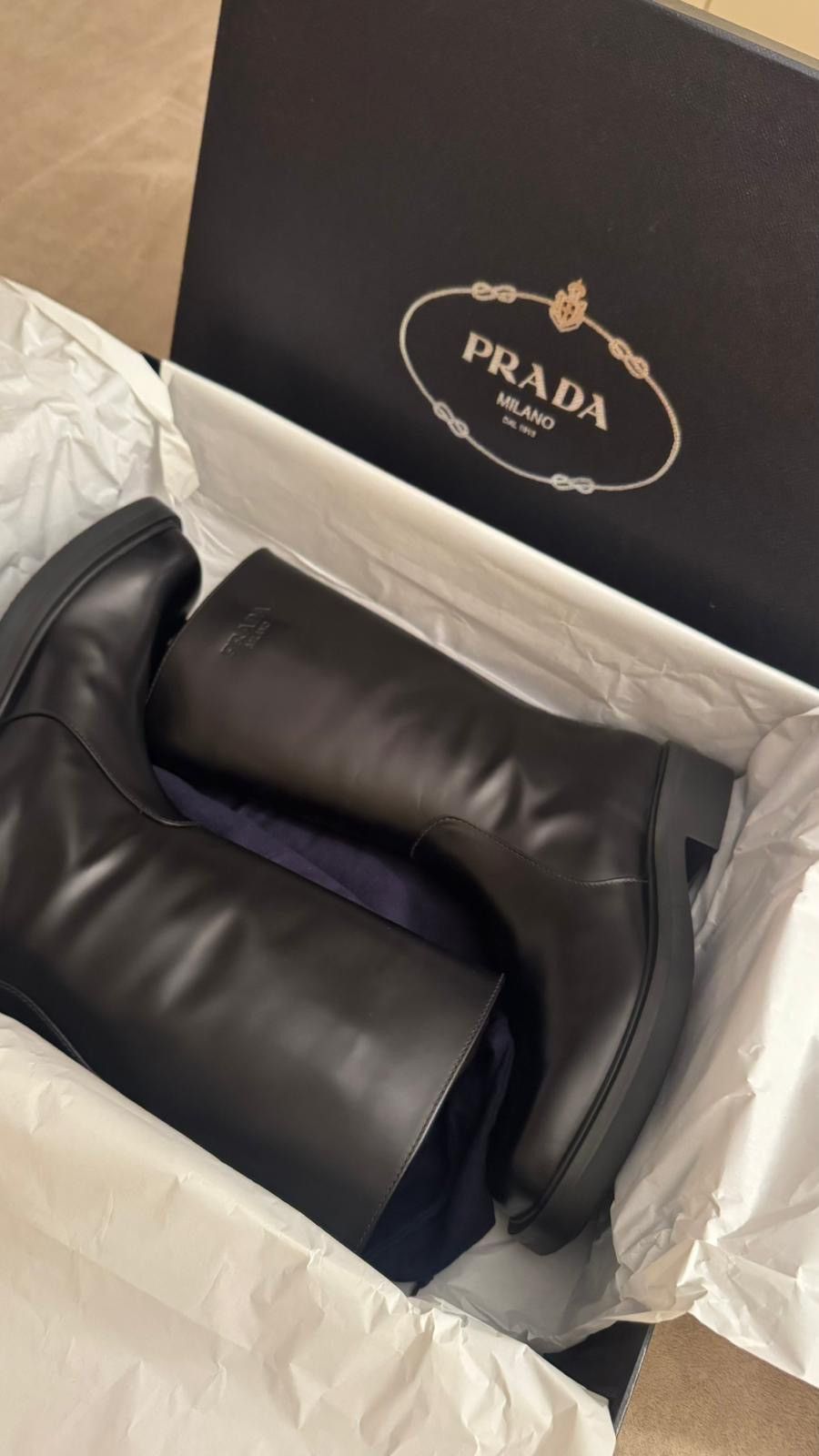 Prada Brushed Tall Leather Chelsea boots Size US 8 / EU 41 - 6 Thumbnail