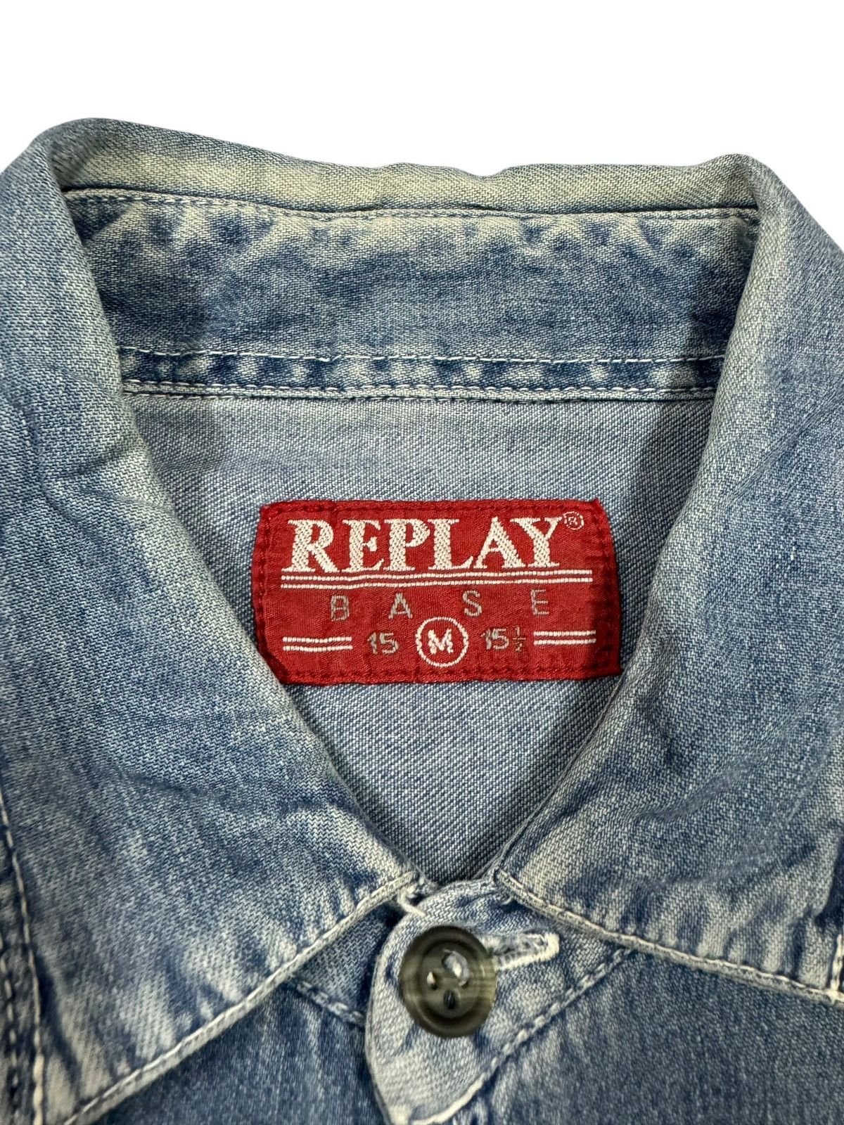 Replay × Vintage Vtg🔥90’s Replay Base Denim Shirt Made In Italy Size US M / EU 48-50 / 2 - 7 Thumbnail
