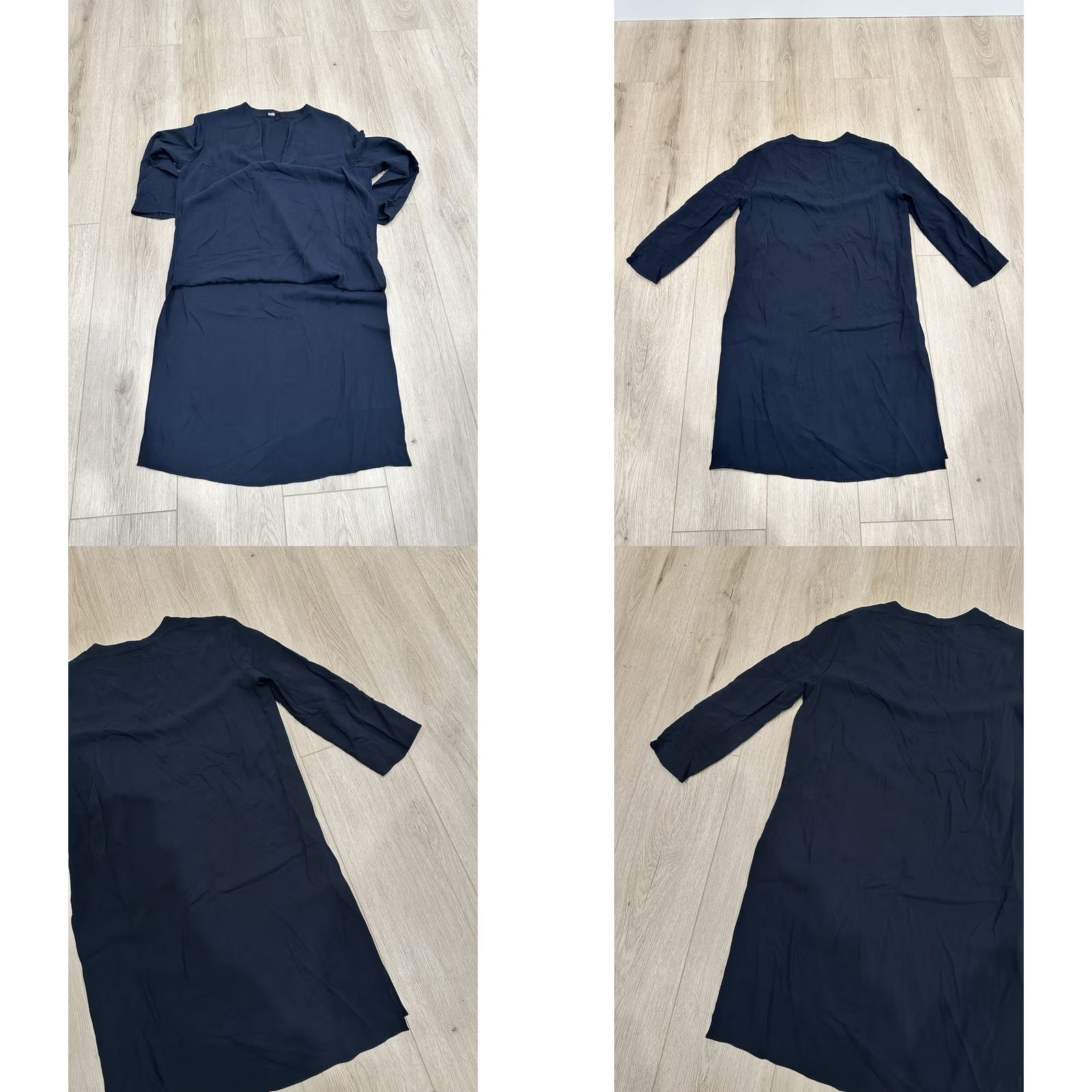 The Row THE ROW Blouse Tunic Shirt XS Navy Short Sleeve V-Neck Crepe De Chine Casual Ladies Womens Size XS / US 0-2 / IT 36-38 - 8 Thumbnail