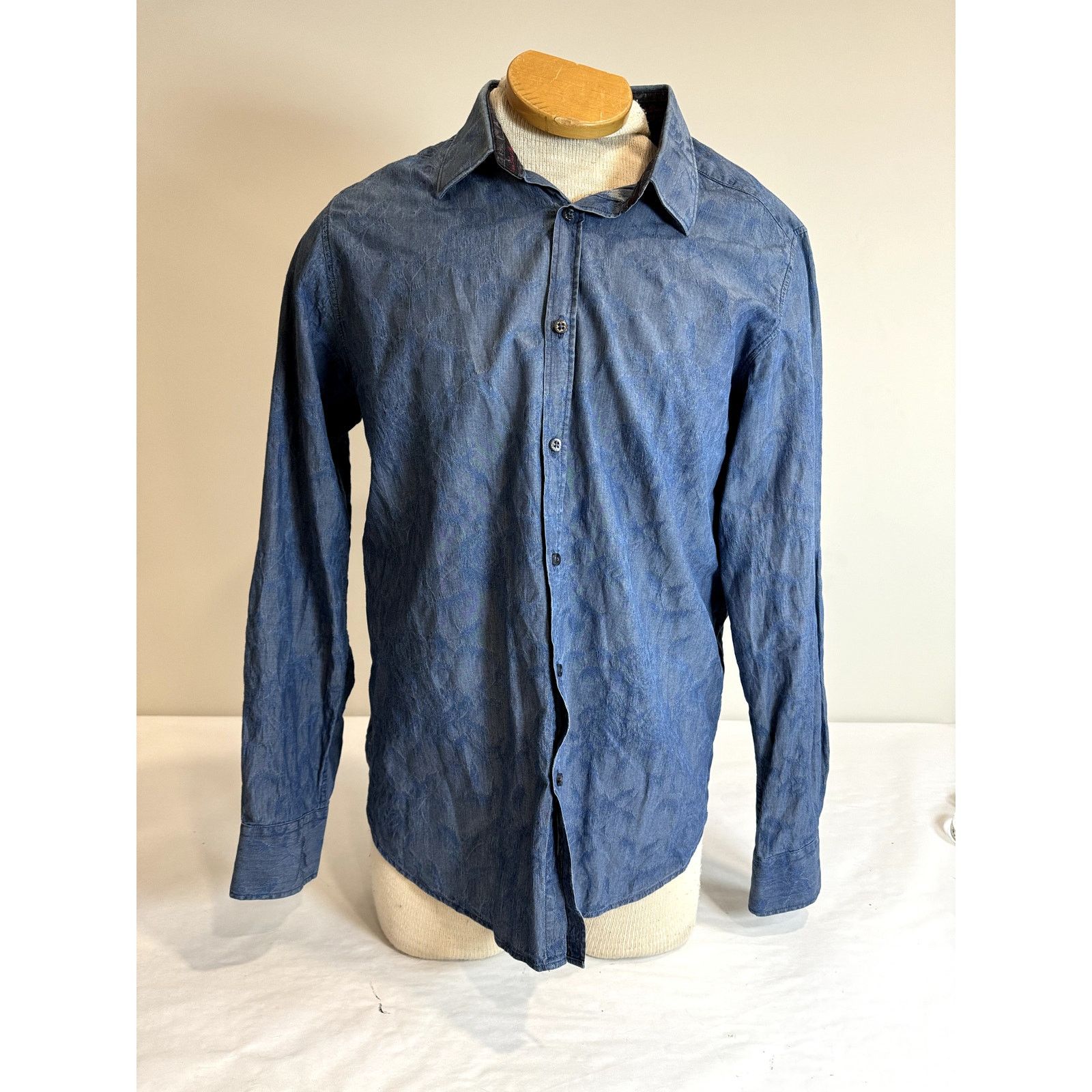 Ted Baker Ted Baker Blue Button Down Shirt Contrast Chambray - Men 16 Size US L / EU 52-54 / 3 - 1 Thumbnail