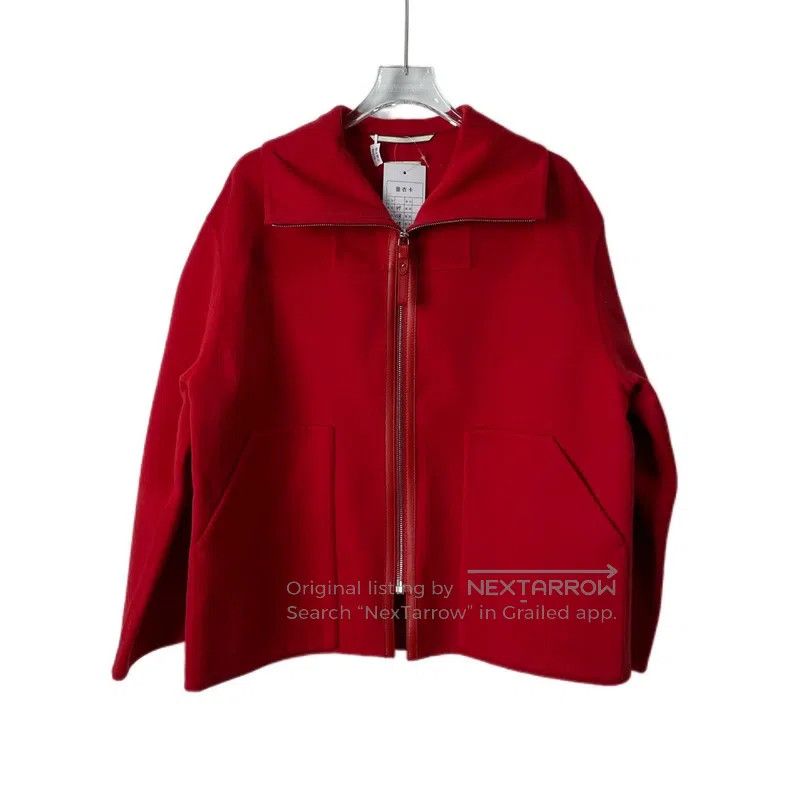 Hermes Hermes Red Zipper Short Cashmere Top Size XXS / US 00 / IT 34 - 1 Thumbnail