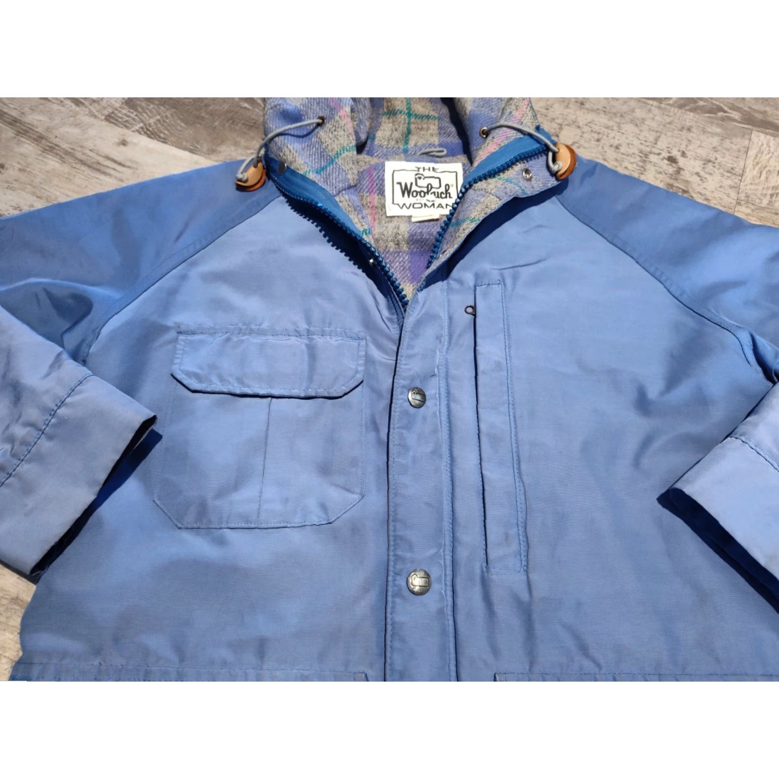 Vintage VINTAGE Woolrich Women's Coat Long Jacket S Blue Wool Lined 1980s Fall Winter Casual Size S / US 4 / IT 40 - 6 Thumbnail