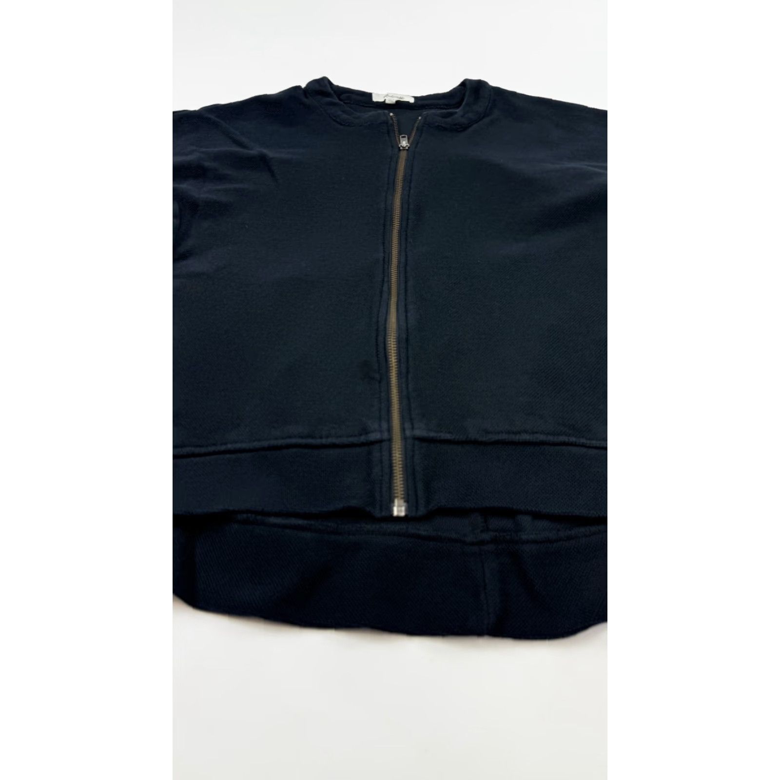 Madewell Madewell Jacket Womens Medium Black Full Zip High Low Hem Pocket Cotton E9709 Size M / US 6-8 / IT 42-44 - 2 Thumbnail