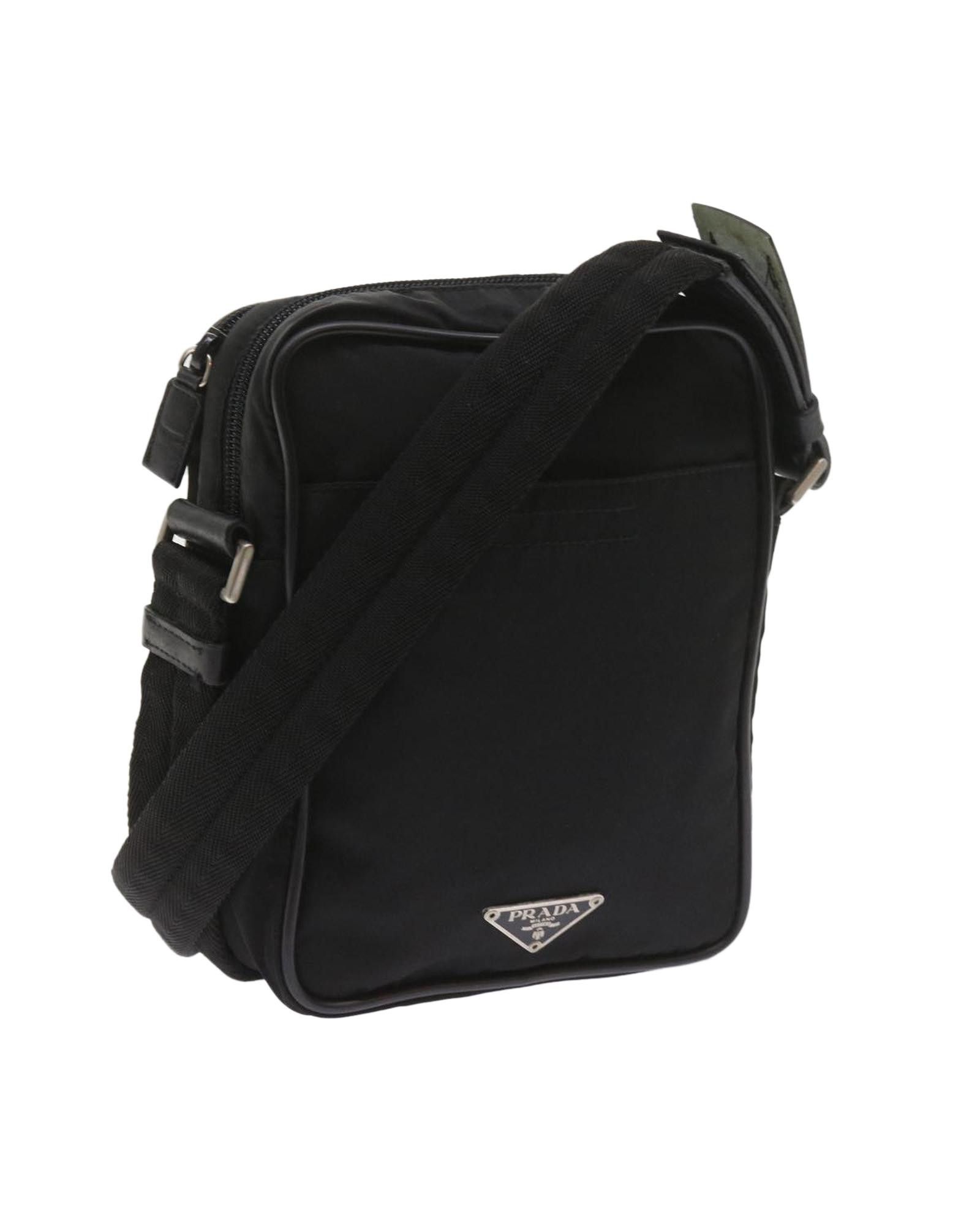 image of Prada Black Synthetic Shoulder Bag, Women's