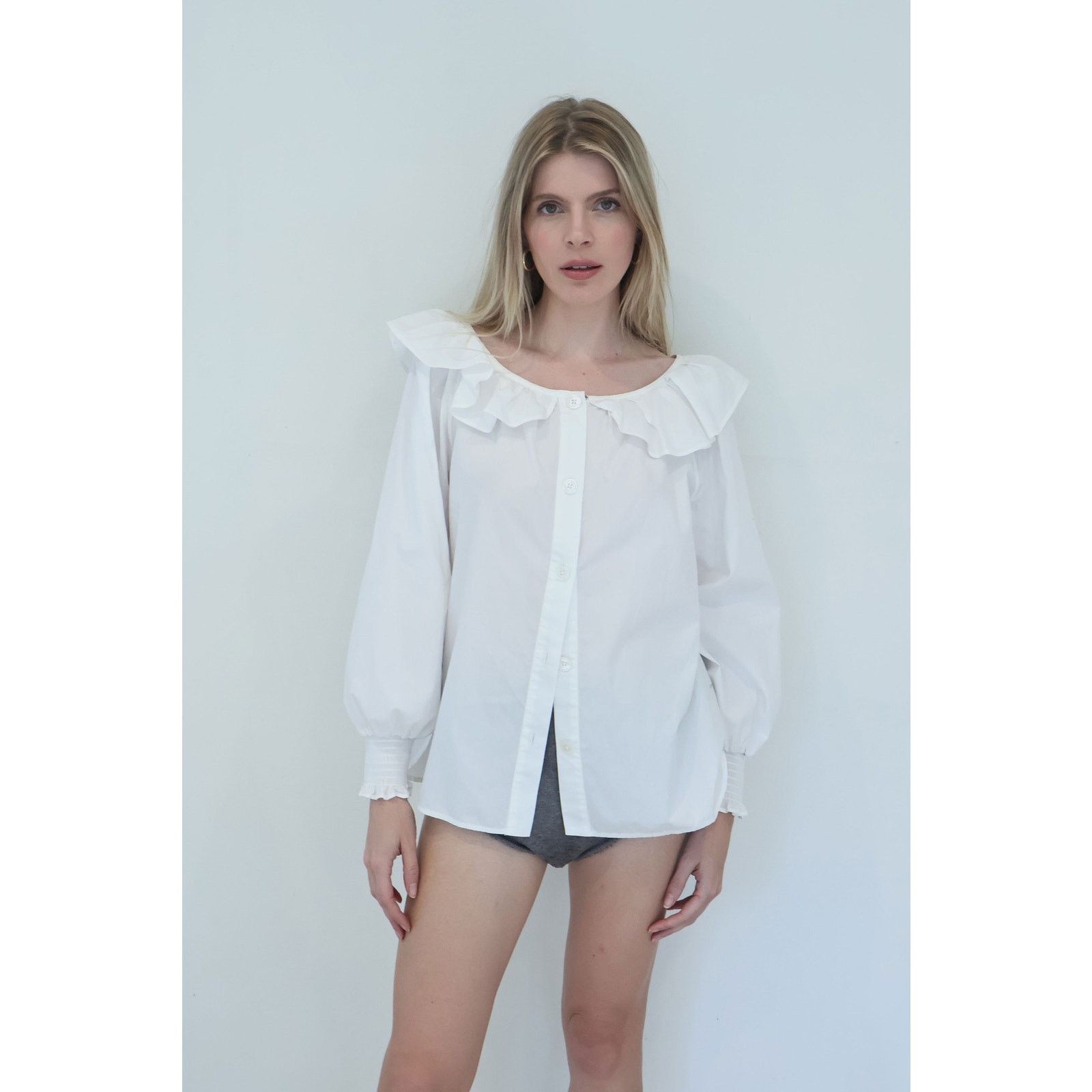 Marc Jacobs Vintage Marc Jacobs White Cotton Button Down Blouse Size L / US 10 / IT 46 - 3 Thumbnail