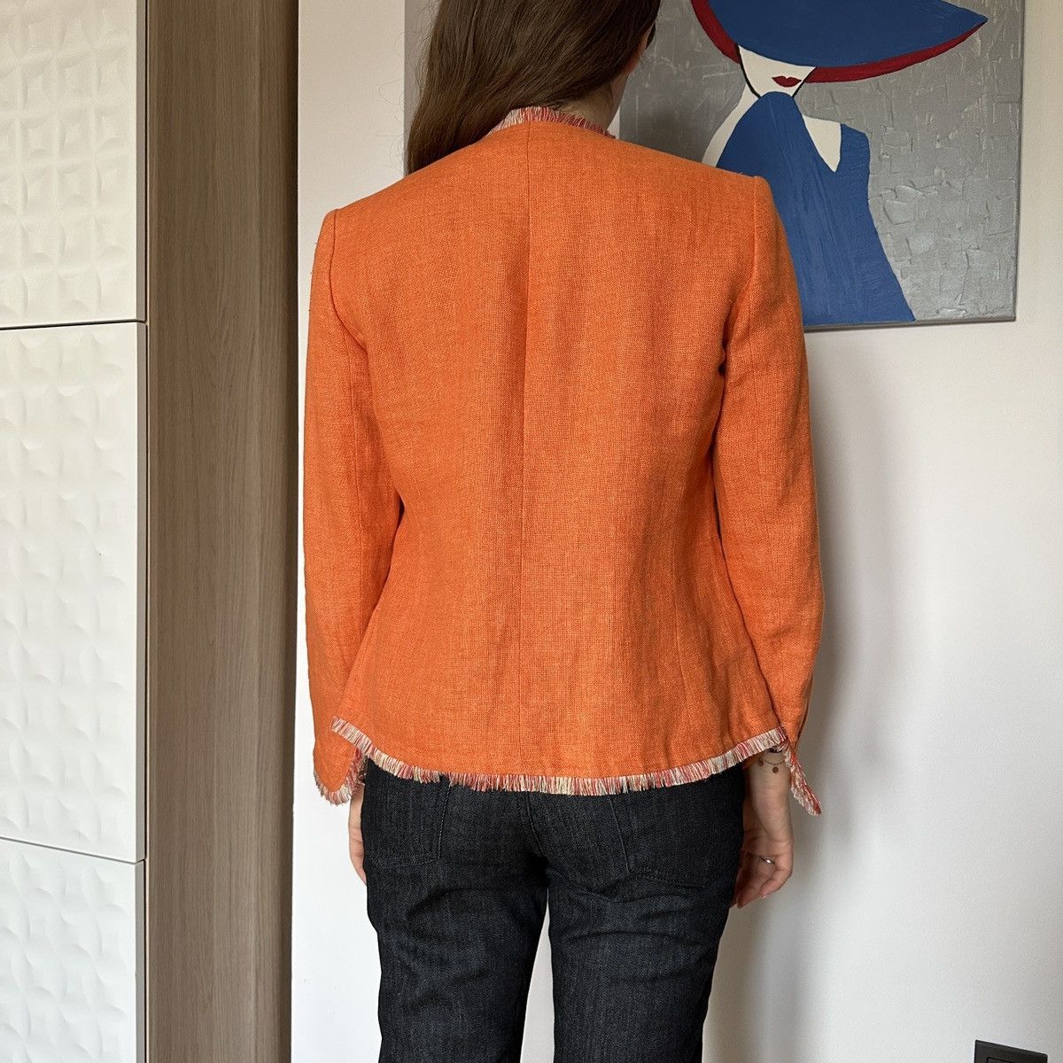 Designer Bernard Zins Made in France Lin Linen Blazer Jacket Coat M Size M / US 6-8 / IT 42-44 - 4 Thumbnail