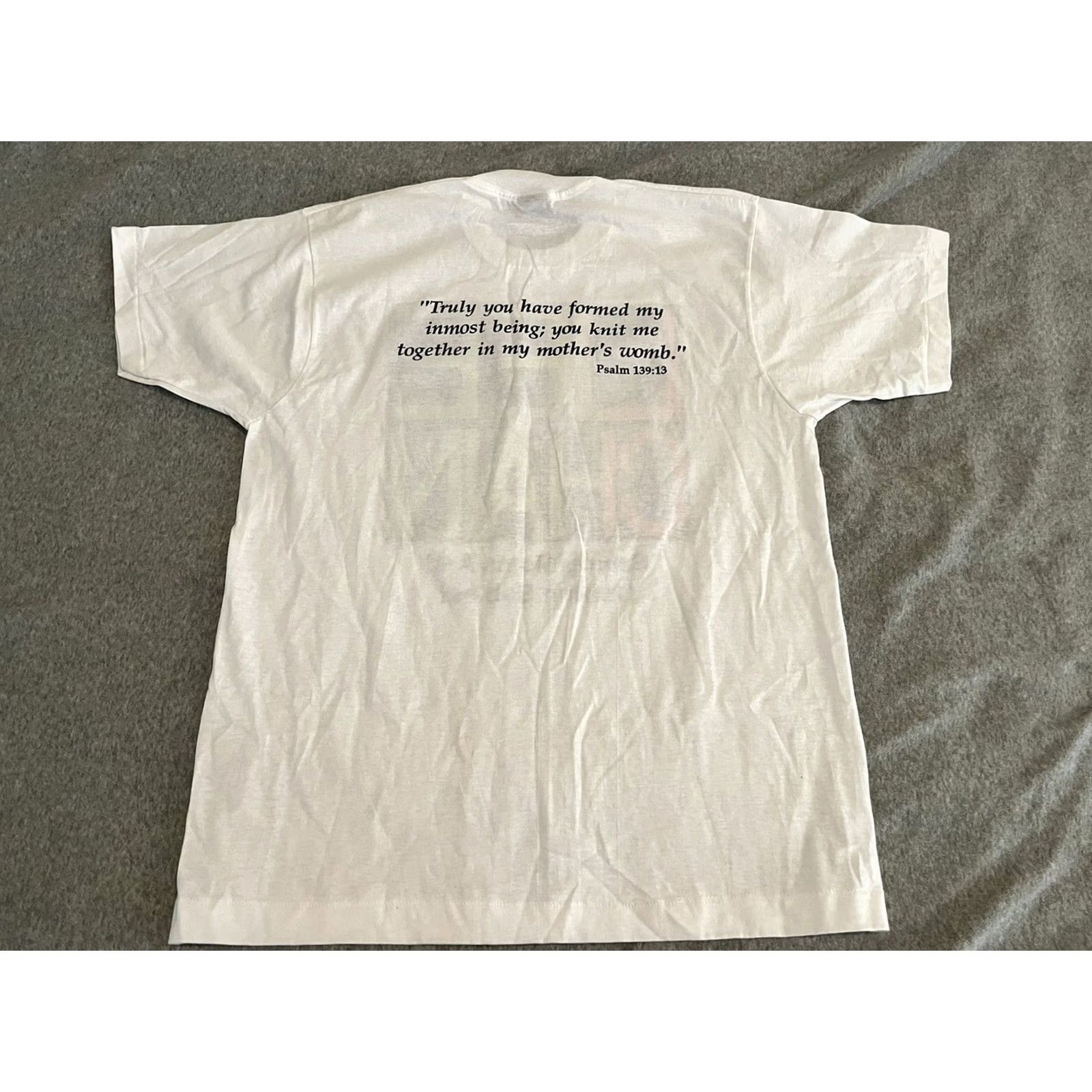 Vintage VINTAGE Life Chain Shirt Anti-Abortion Psalm 139:13 Roe v Wade Single Stitch XL Shirt Mens White 90s Cotton Blend Screen Stars Classic Tee Size US XL / EU 56 / 4 - 4 Thumbnail