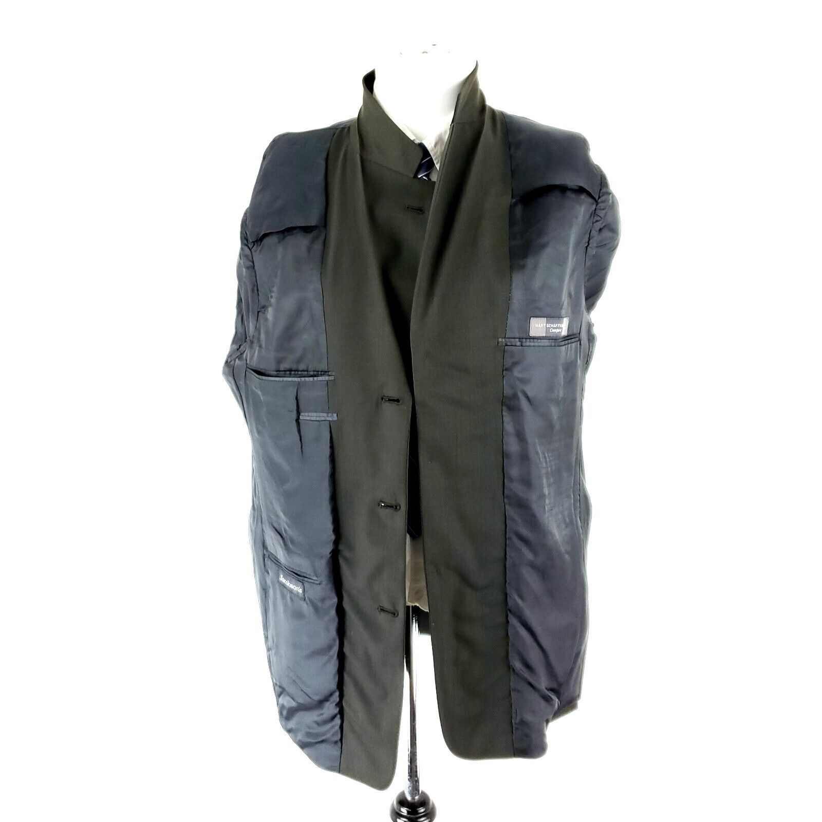 Hart Schaffner Marx Hart Schaffner Comfort Marx Wool 3 Button Blazer 42R Dark Gr Size 42R - 10 Thumbnail