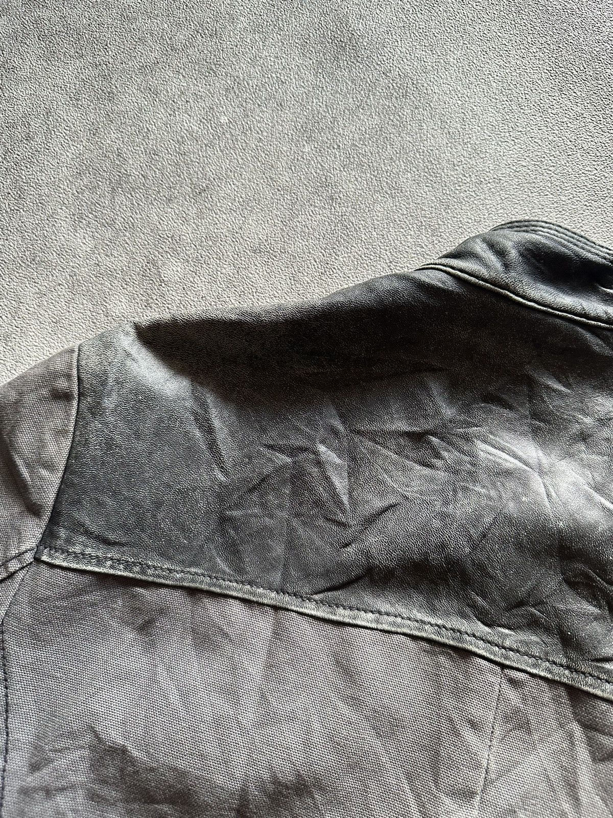 Giorgio Armani 2000s Armani Jeans Leather Mix Canvas Bomber Jacket Size US L / EU 52-54 / 3 - 10 Thumbnail
